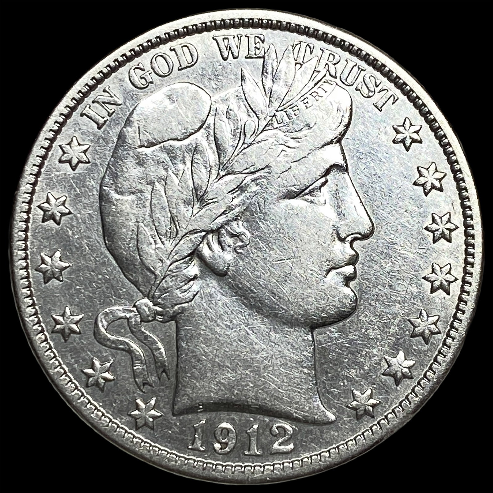 1912-D Silver Barber Half Dollar NEARLY UNCIRCULATED: 1912-D Silver Barber Half Dollar NEARLY UNCIRCULATED