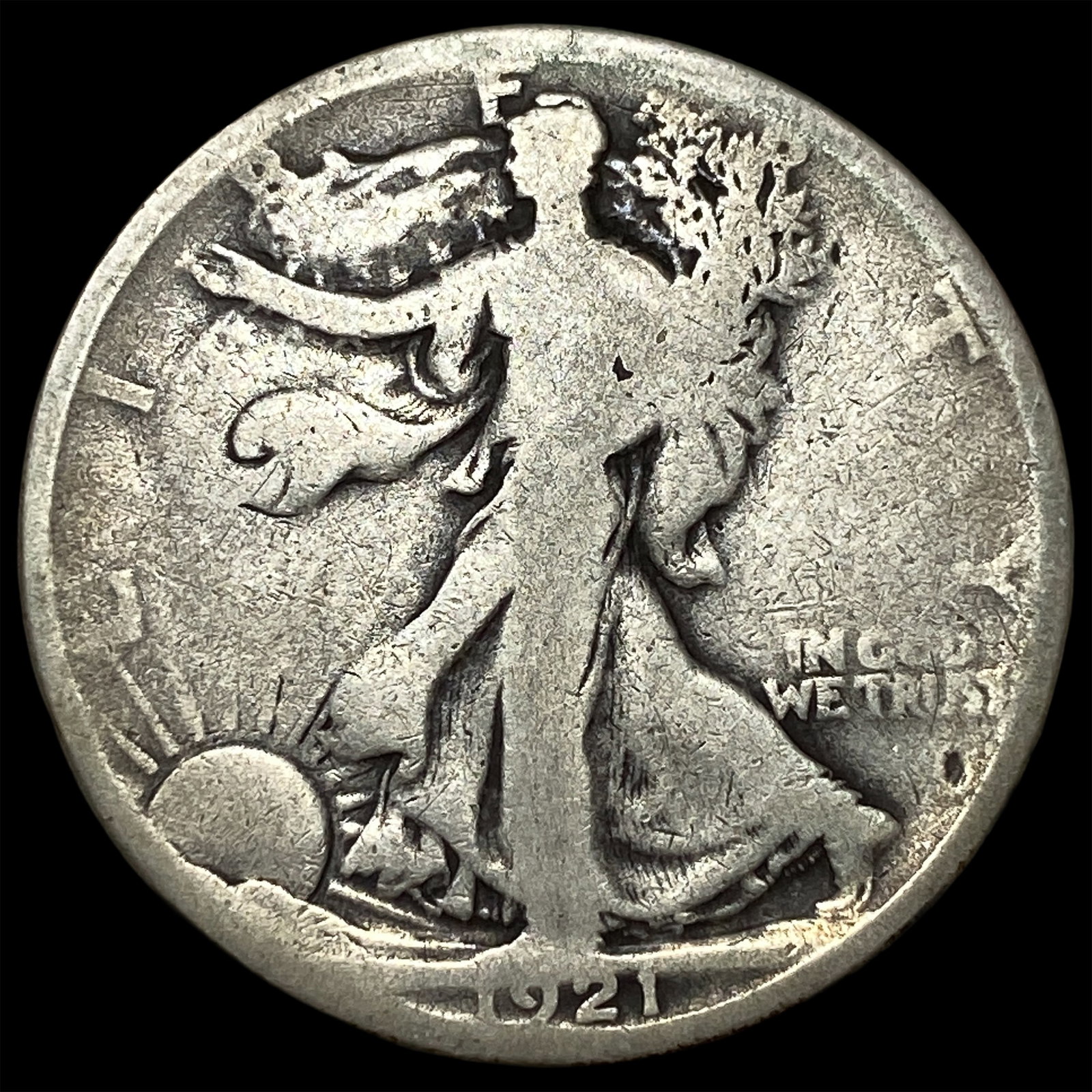 1921 Walking Liberty Half Dollar LIGHTLY CIRCULATED: 1921 Walking Liberty Half Dollar LIGHTLY CIRCULATED