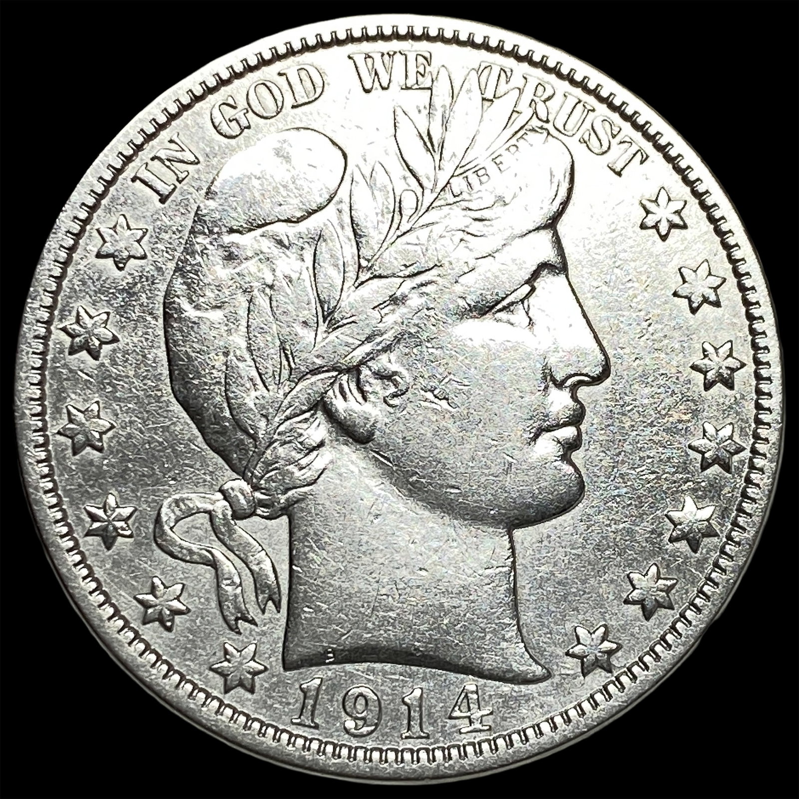 1914-S Silver Barber Half Dollar CLOSELY UNCIRCULATED: 1914-S Silver Barber Half Dollar CLOSELY UNCIRCULATED