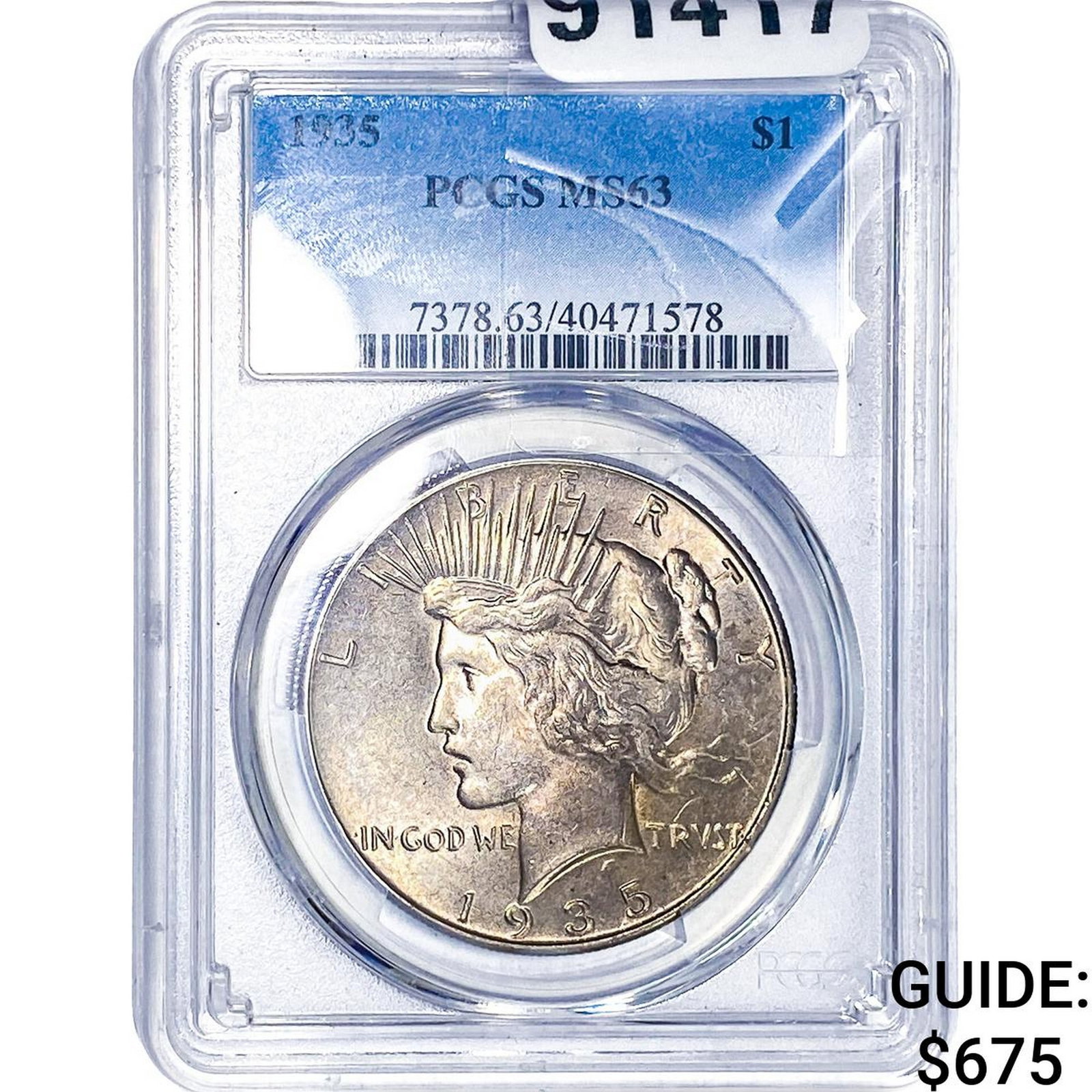 1935 Silver Peace Dollar PCGS MS63 (1 of 2)