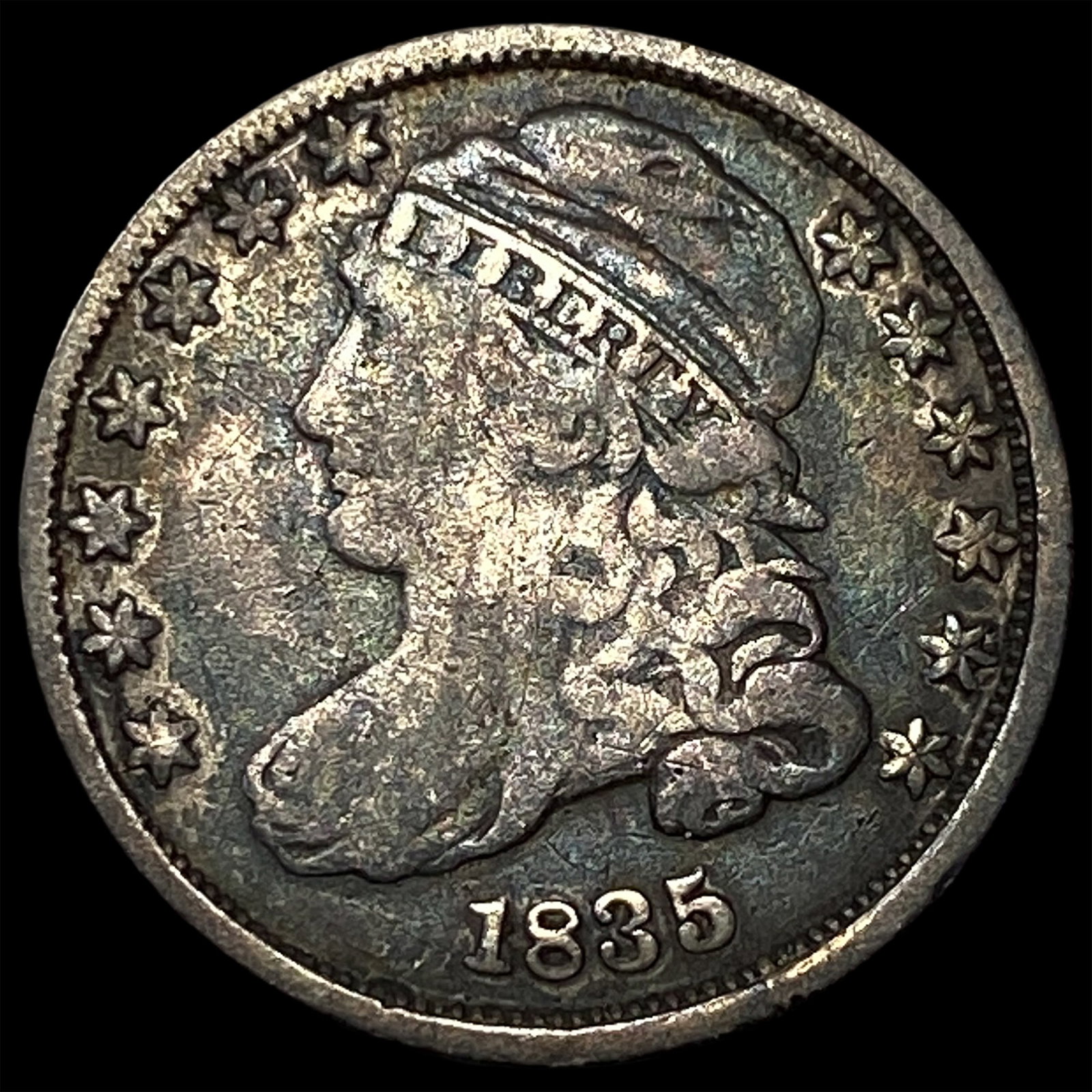1835 Capped Bust Dime NEARLY UNCIRCULATED: 1835 Capped Bust Dime NEARLY UNCIRCULATED