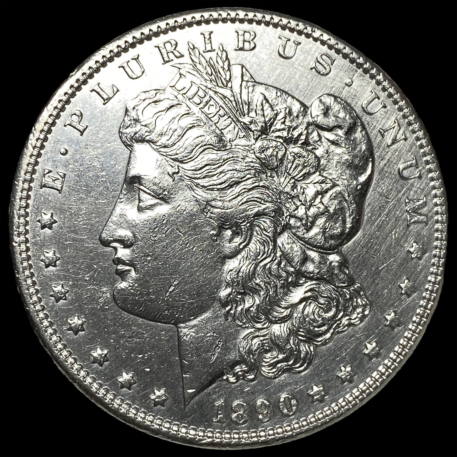 1890-CC Morgan Silver Dollar CLOSELY UNCIRCULATED: 1890-CC Morgan Silver Dollar CLOSELY UNCIRCULATED