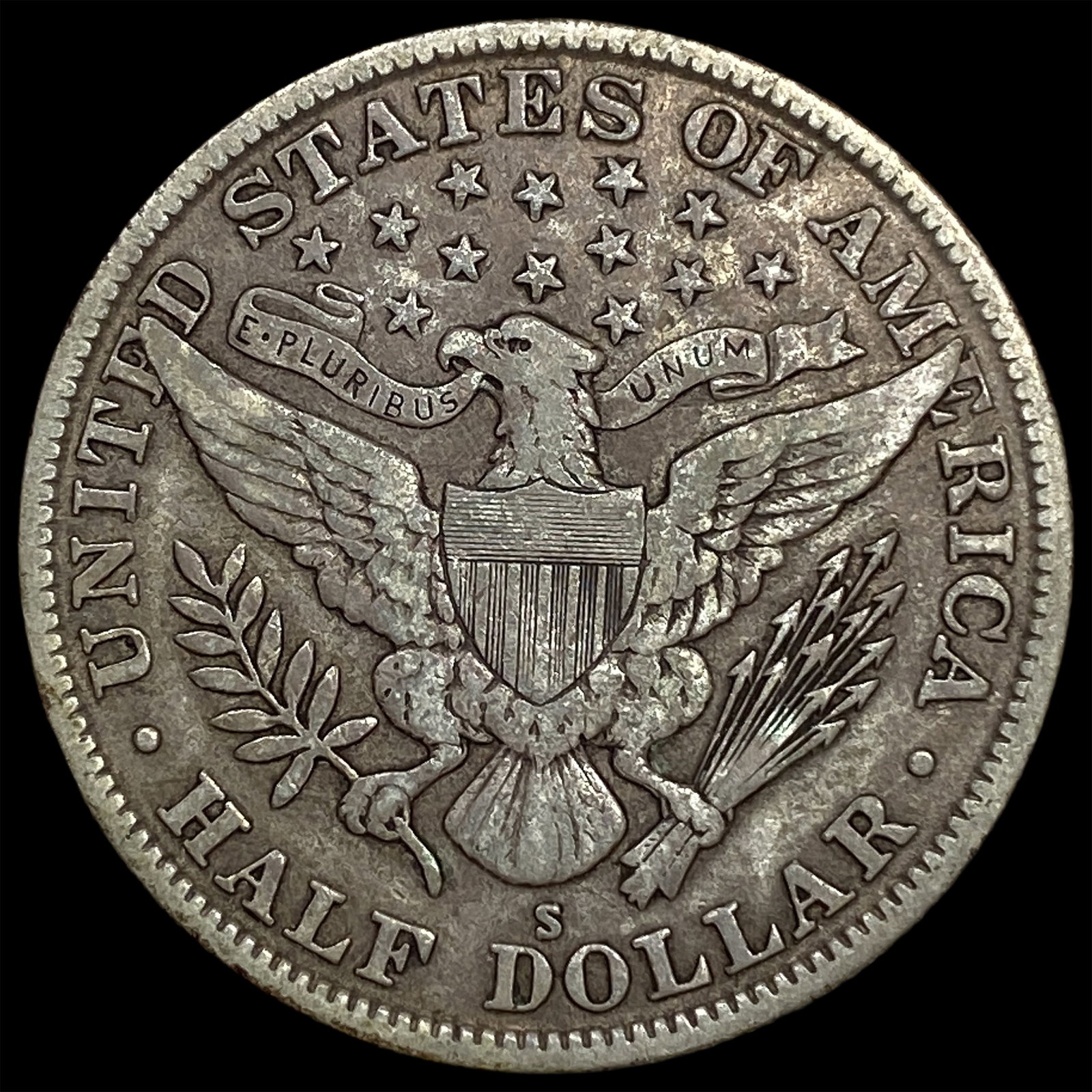 1915-S Silver Barber Half Dollar LIGHTLY CIRCULATED - 2