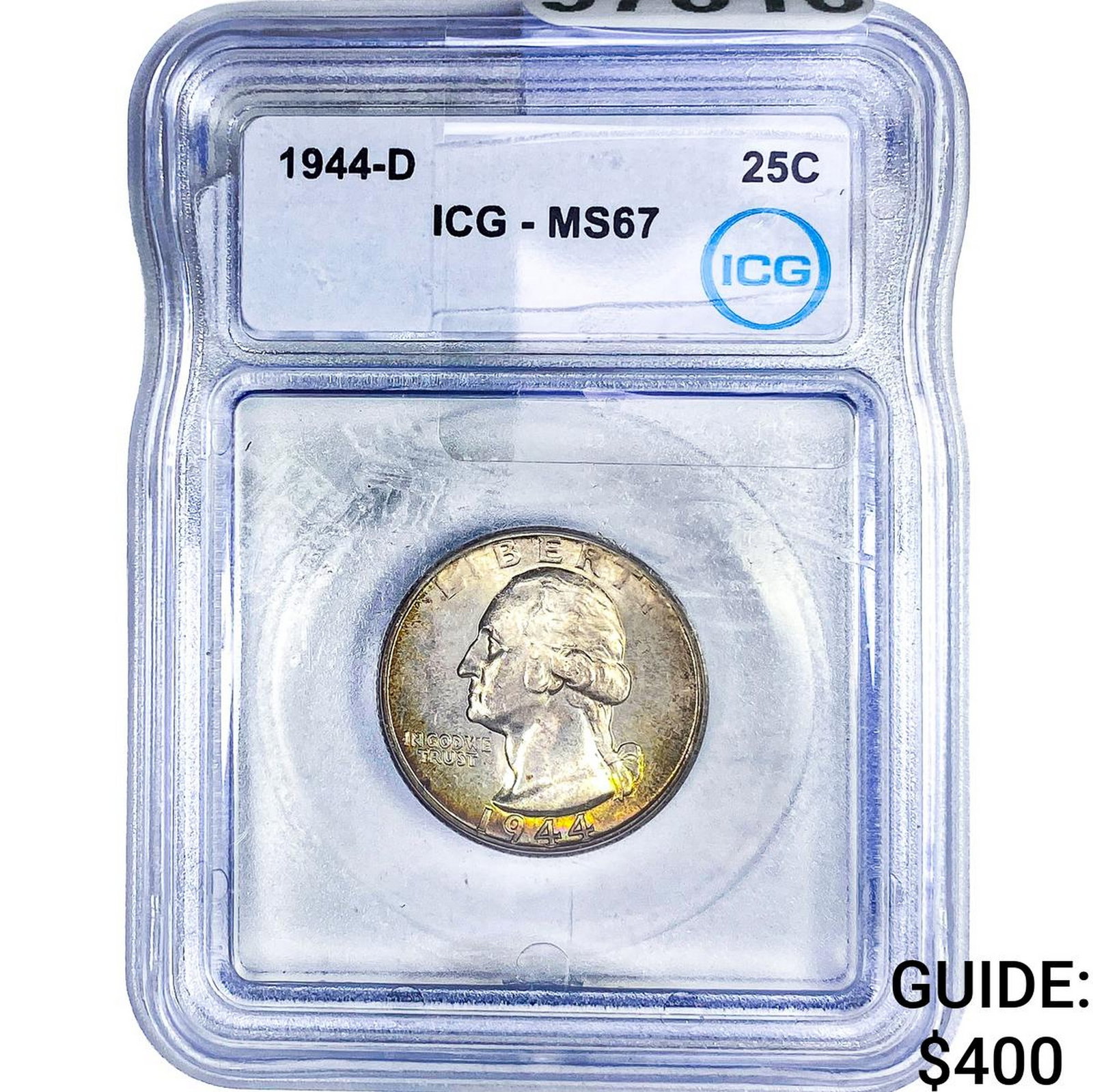 1944-D Washington Silver Quarter ICG MS67: 1944-D Washington Silver Quarter ICG MS67