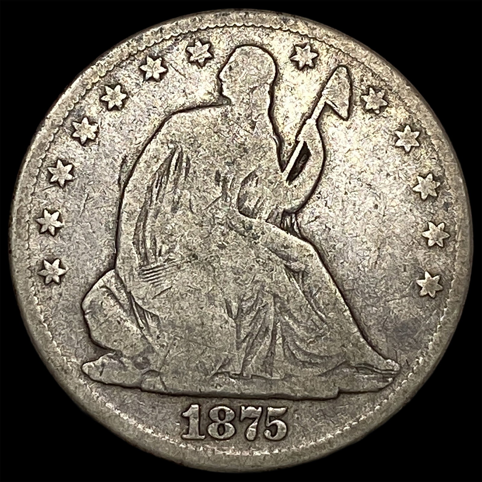 1875 Seated Liberty Half Dollar LIGHTLY CIRCULATED: 1875 Seated Liberty Half Dollar LIGHTLY CIRCULATED