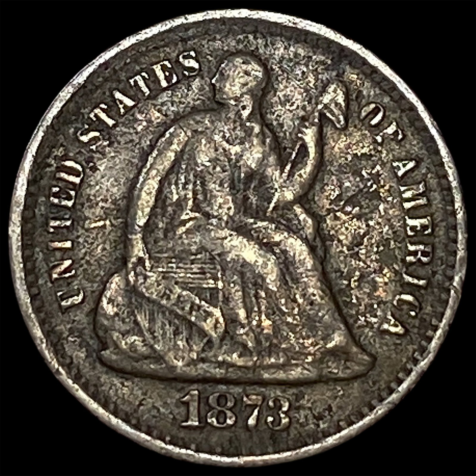 1873 Seated Liberty Silver Dime LIGHTLY CIRCULATED: 1873 Seated Liberty Silver Dime LIGHTLY CIRCULATED