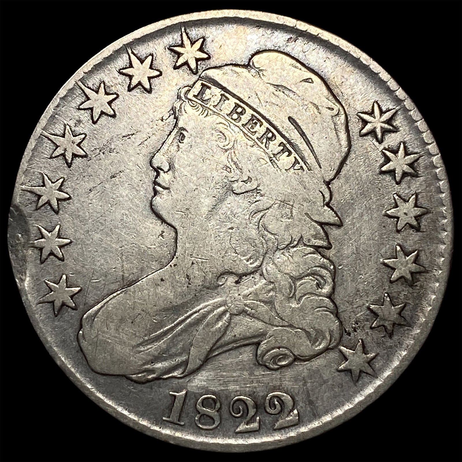 1822 Capped Bust Half Dollar LIGHTLY CIRCULATED: 1822 Capped Bust Half Dollar LIGHTLY CIRCULATED
