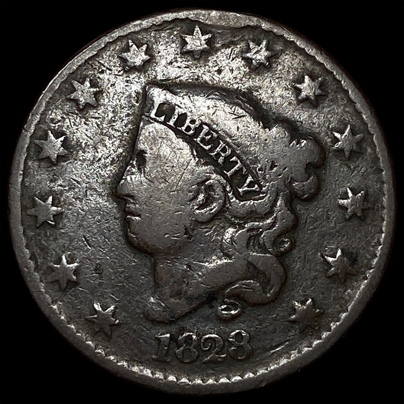 1828 Coronet Head Large Cent LIGHTLY CIRCULATED: 1828 Coronet Head Large Cent LIGHTLY CIRCULATED