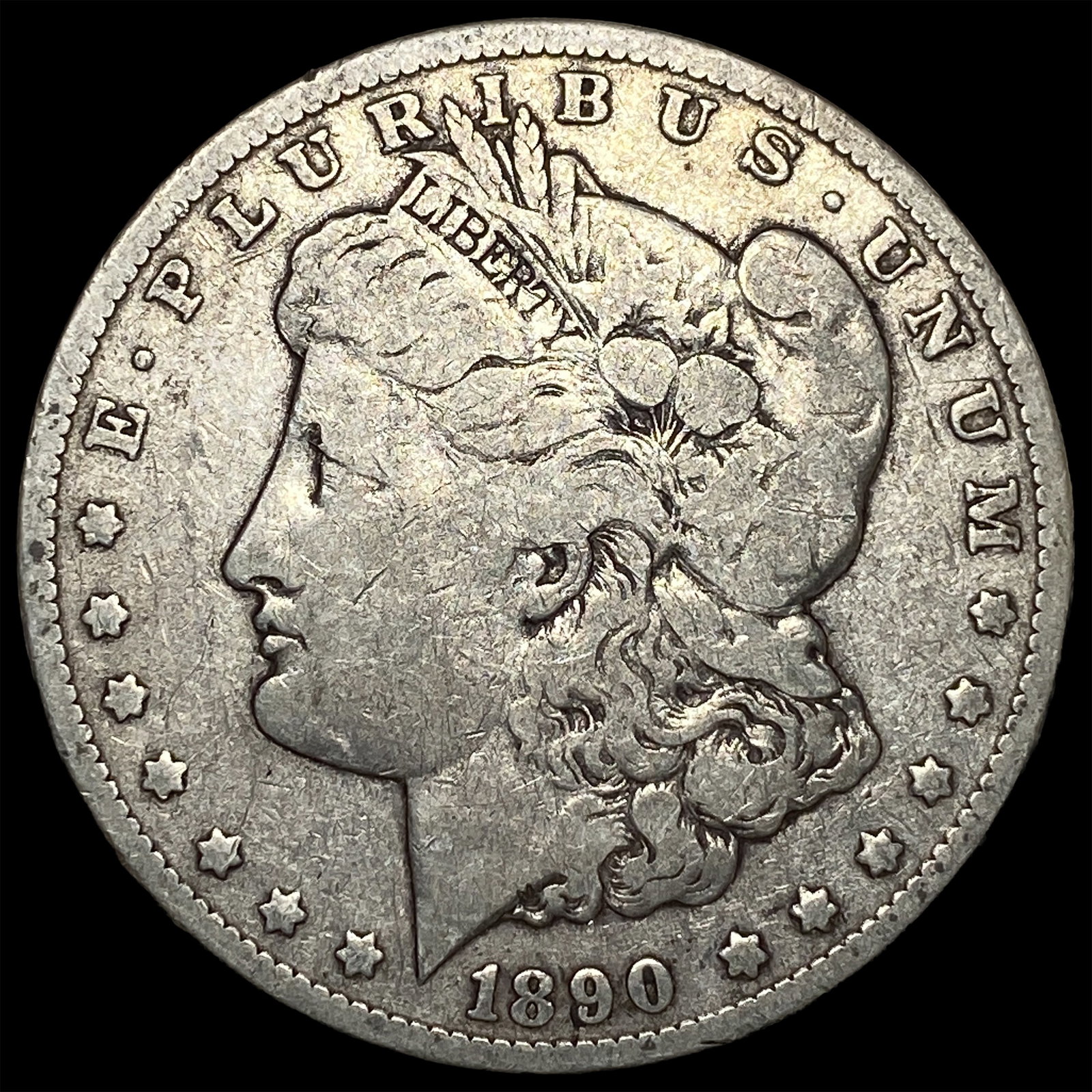 1890-CC Silver Morgan Dollar NEARLY UNCIRCULATED: 1890-CC Silver Morgan Dollar NEARLY UNCIRCULATED