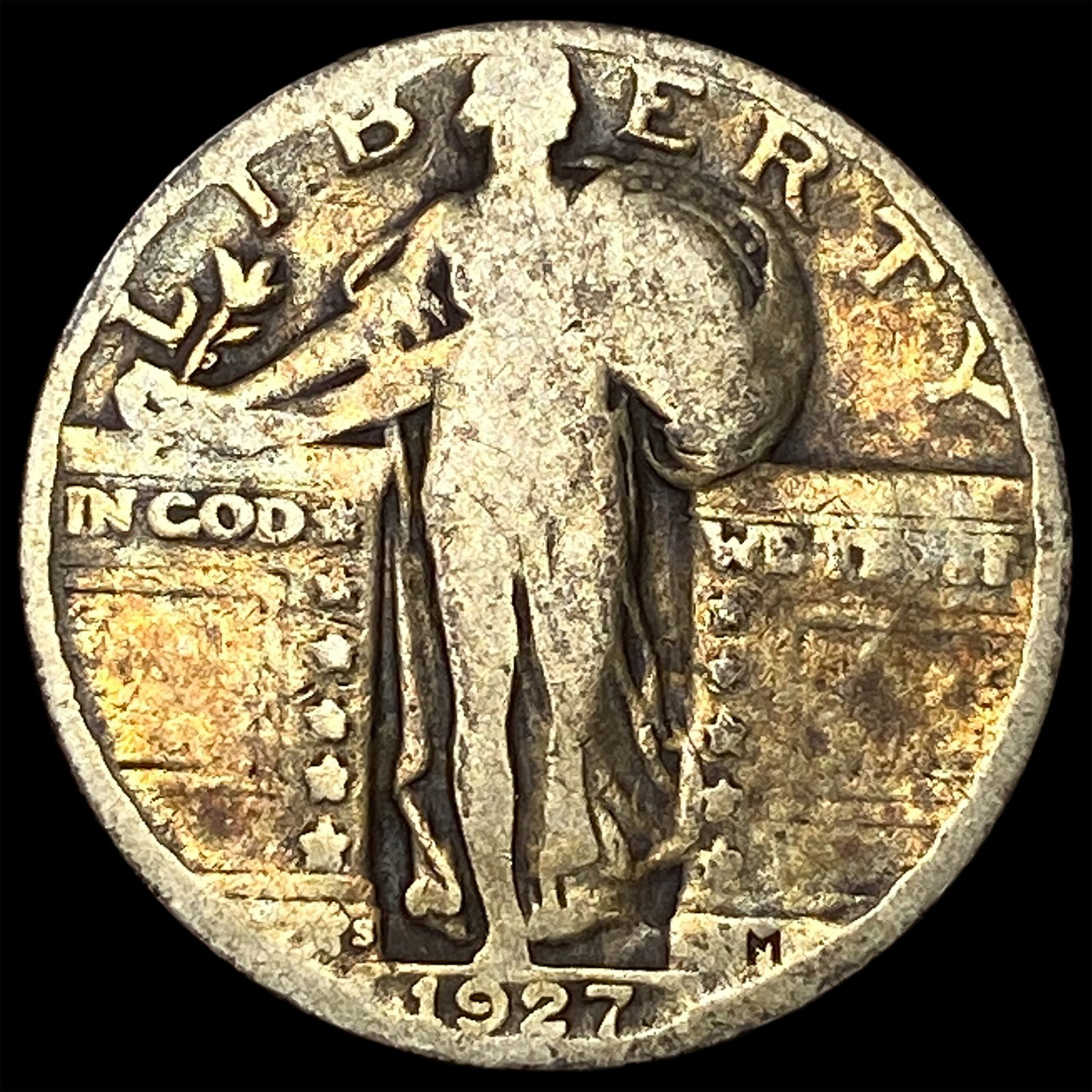 1927-S Silver Standing Liberty Quarter LIGHTLY CIRCULATED: 1927-S Silver Standing Liberty Quarter LIGHTLY CIRCULATED