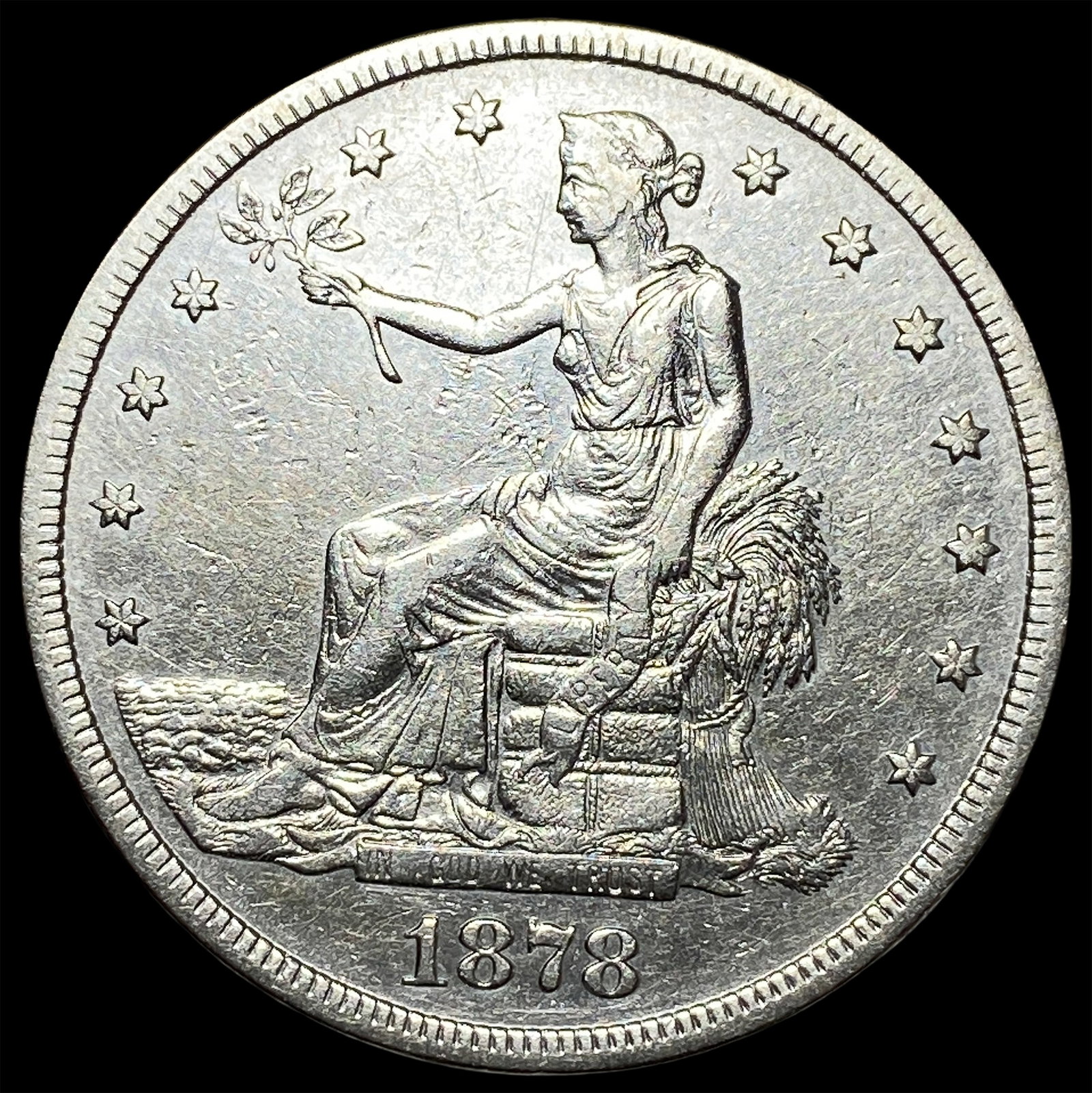 1878-S Silver Trade Dollar CHOICE AU: 1878-S Silver Trade Dollar CHOICE AU