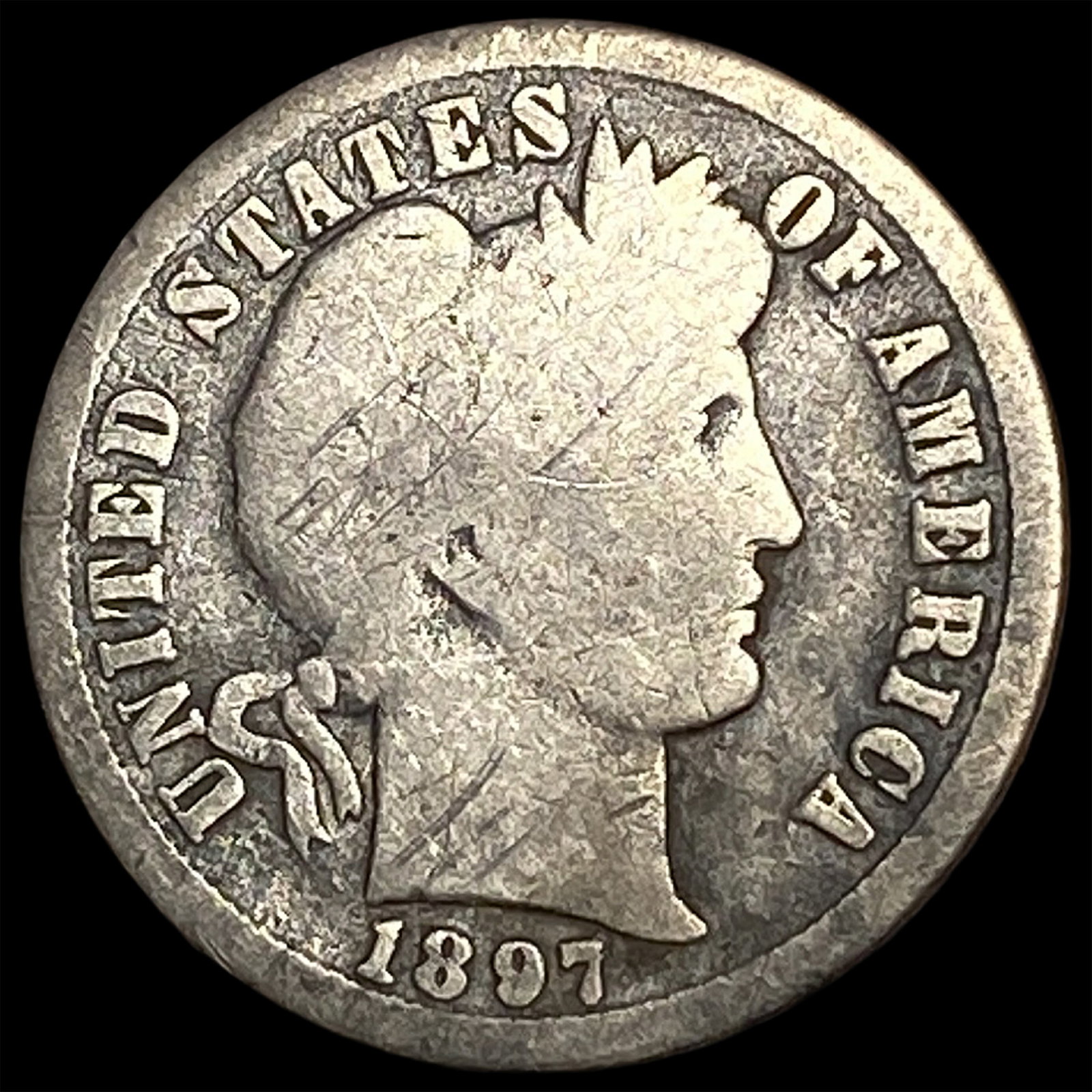 1897-O Silver Barber Dime NICELY CIRCULATED: 1897-O Silver Barber Dime NICELY CIRCULATED