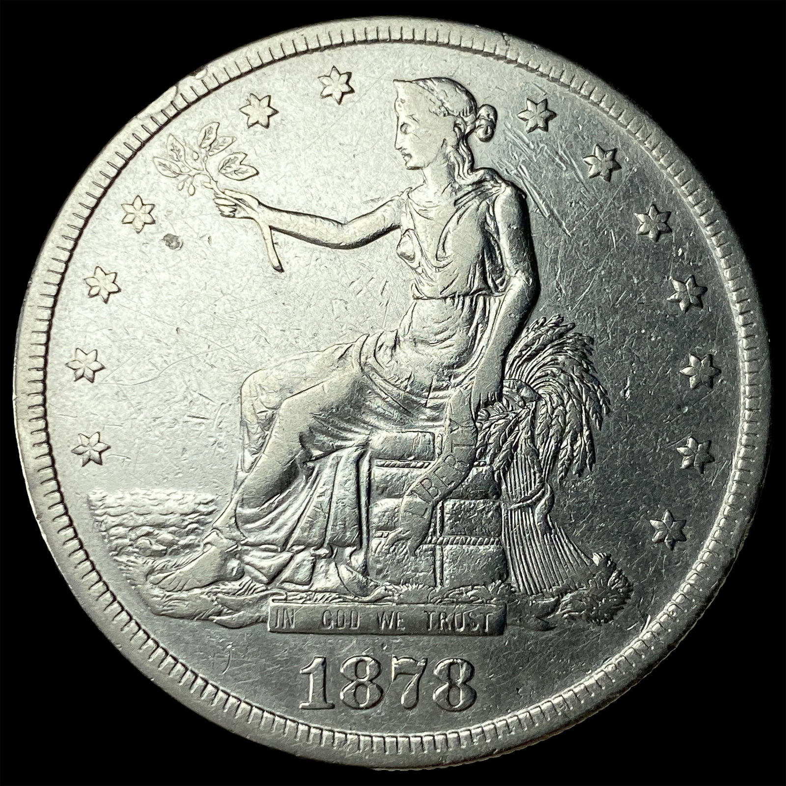 1878-S Silver Trade Dollar CLOSELY UNCIRCULATED: 1878-S Silver Trade Dollar CLOSELY UNCIRCULATED