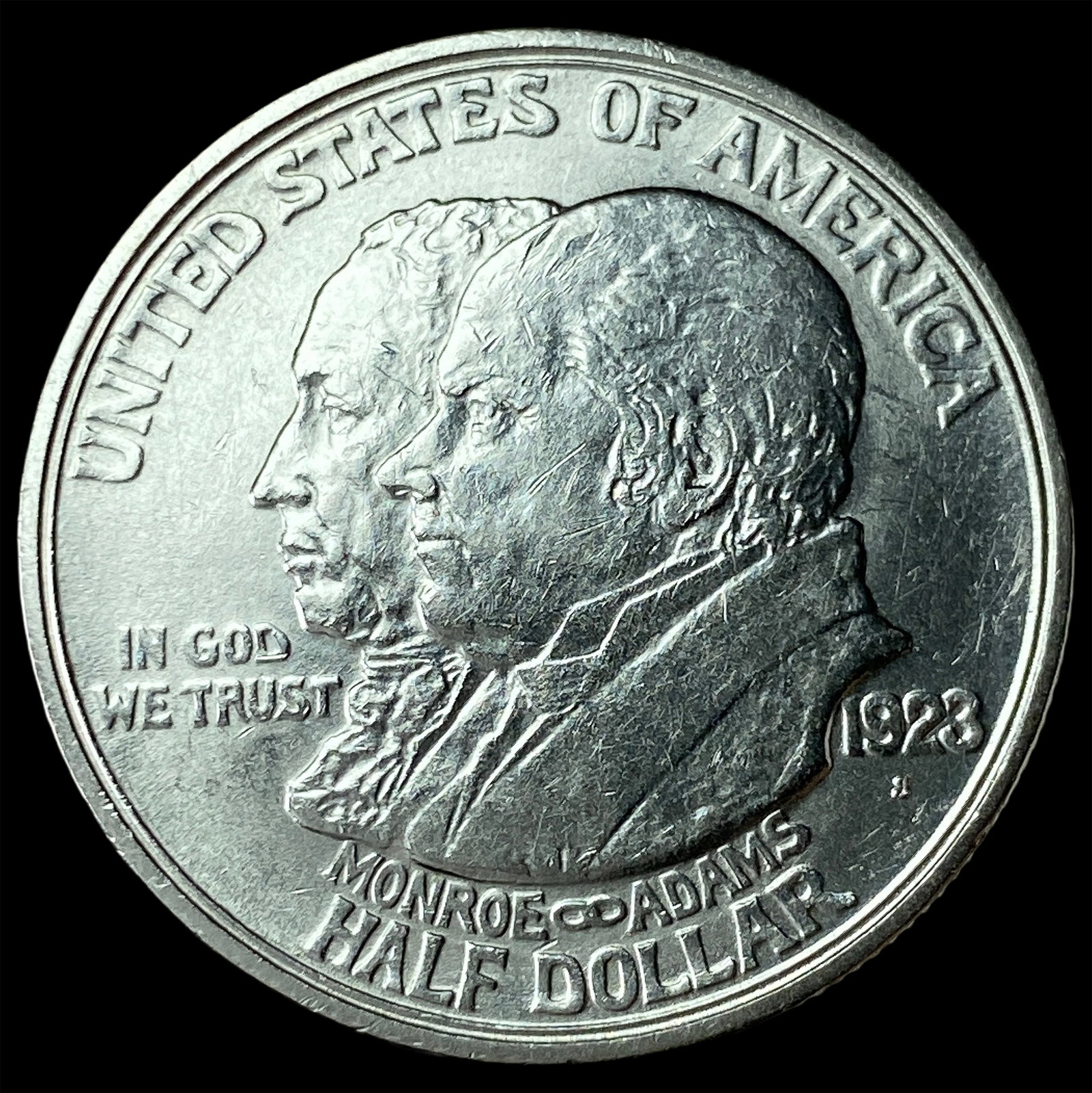 1923-S Silver Monroe Doctrine Half Dollar UNCIRCULATED: 1923-S Silver Monroe Doctrine Half Dollar UNCIRCULATED