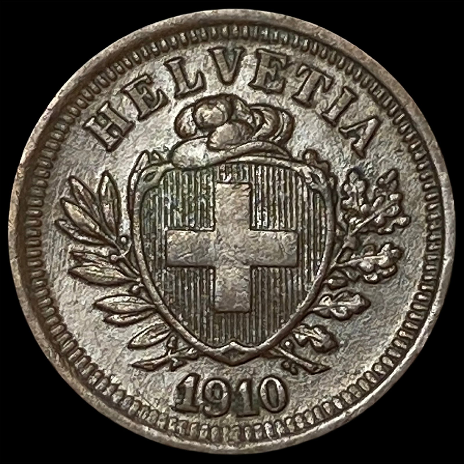 1910B Switzerland Bronze 1 Rappen: 1910B Switzerland Bronze 1 Rappen