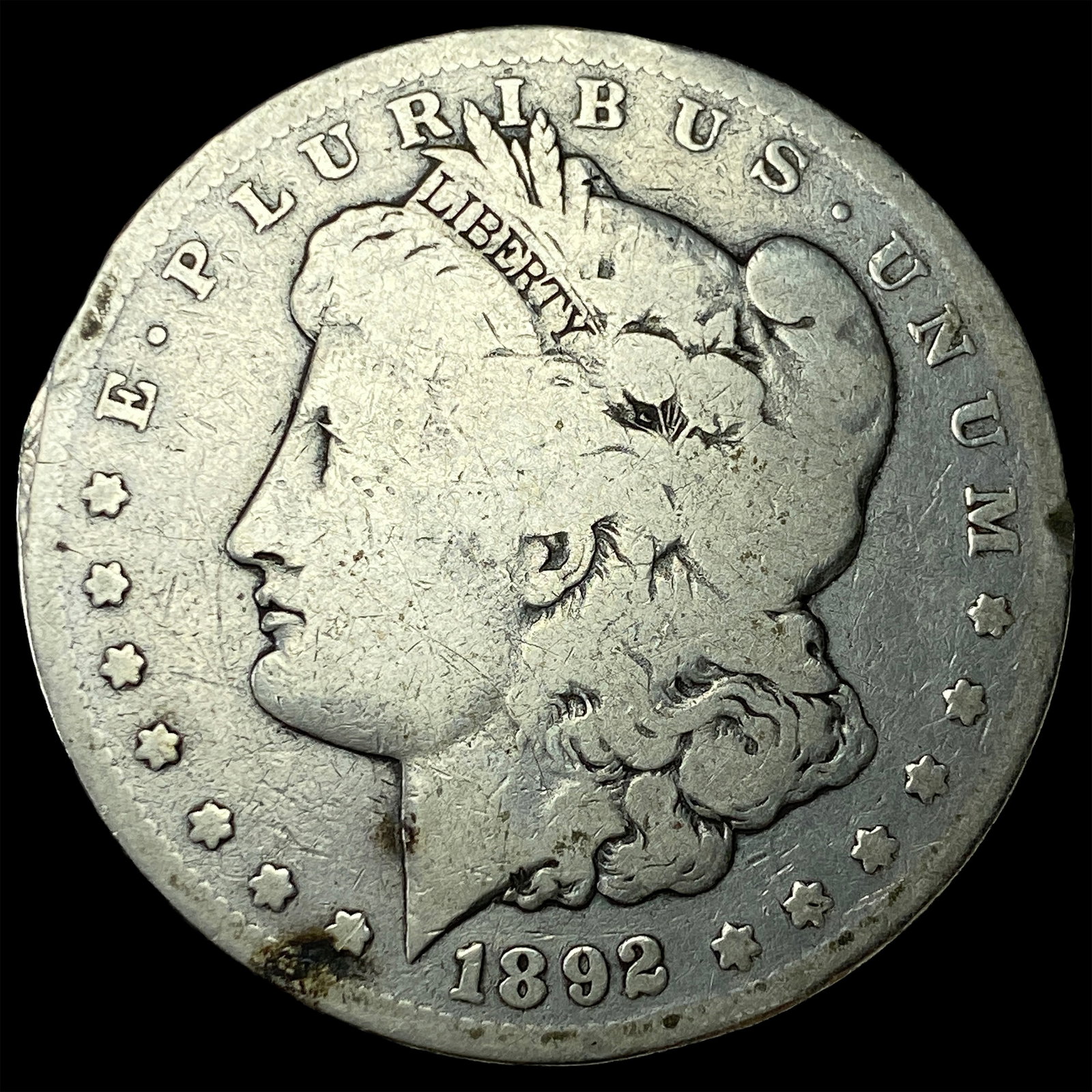 1892-CC Silver Morgan Dollar LIGHTLY CIRCULATED