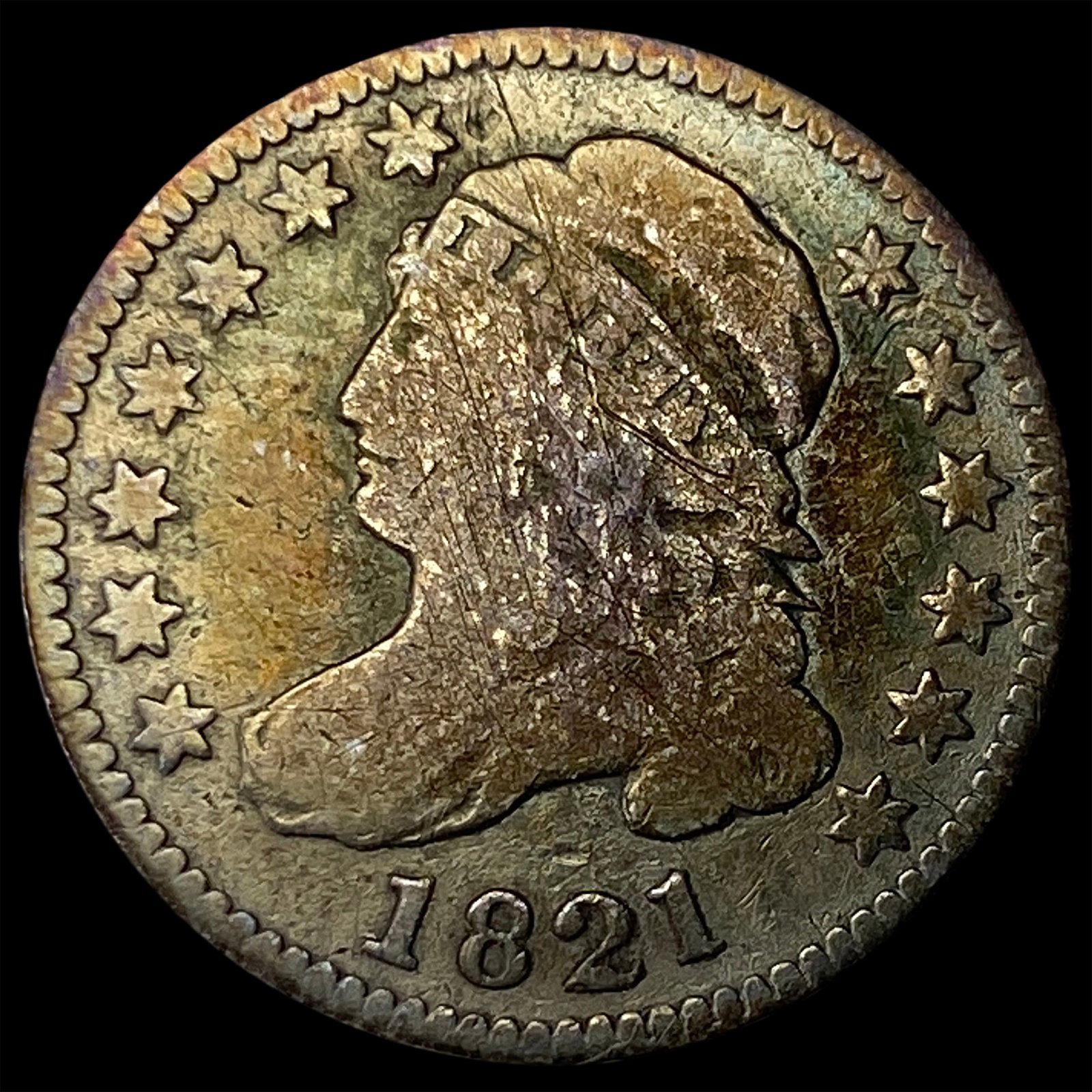 1821 Capped Bust Dime LIGHTLY CIRCULATED