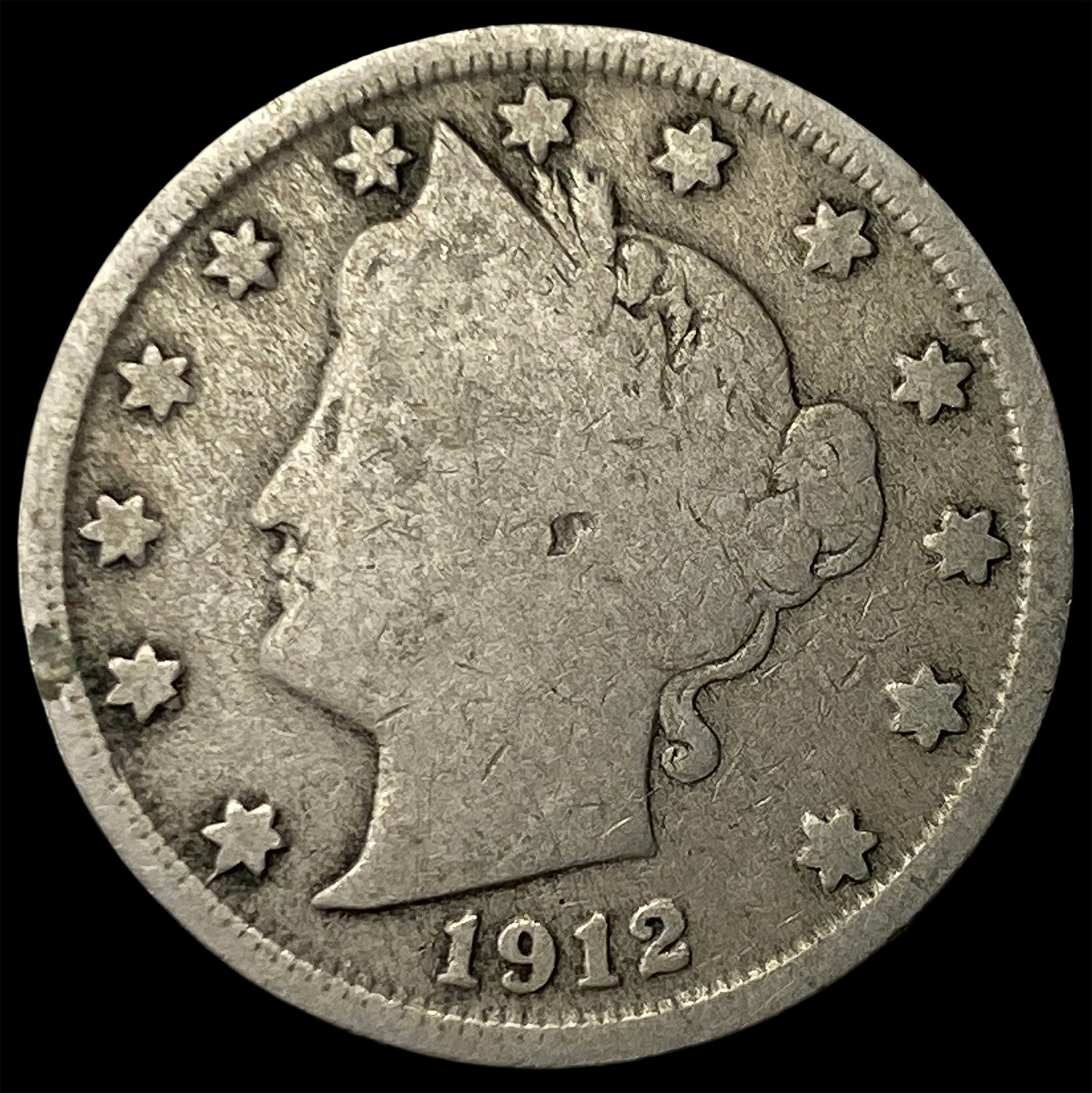 1912-S Liberty Head Nickel LIGHTLY CIRCULATED