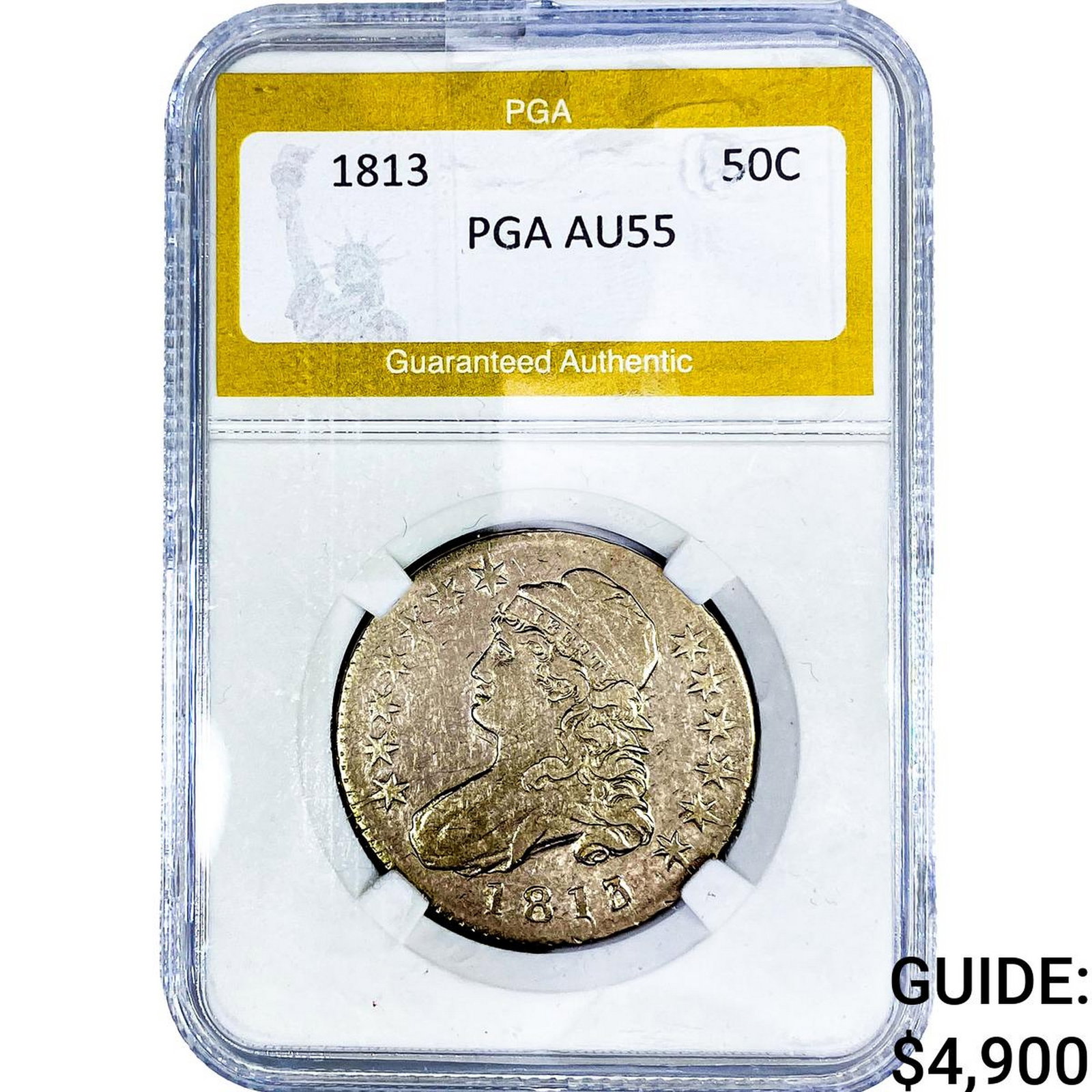 1813 Capped Bust Half Dollar PGA AU55 (1 of 2)