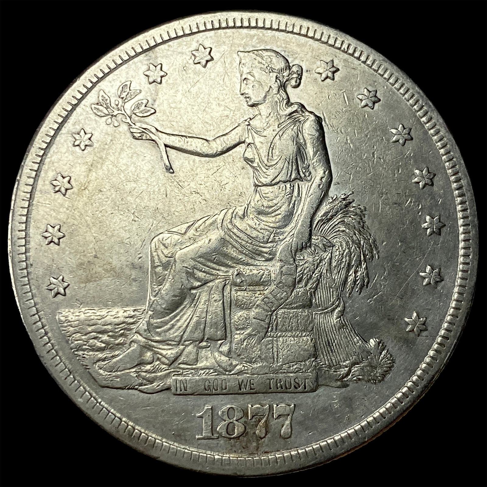 1877-S Silver Trade Dollar CLOSELY UNCIRCULATED