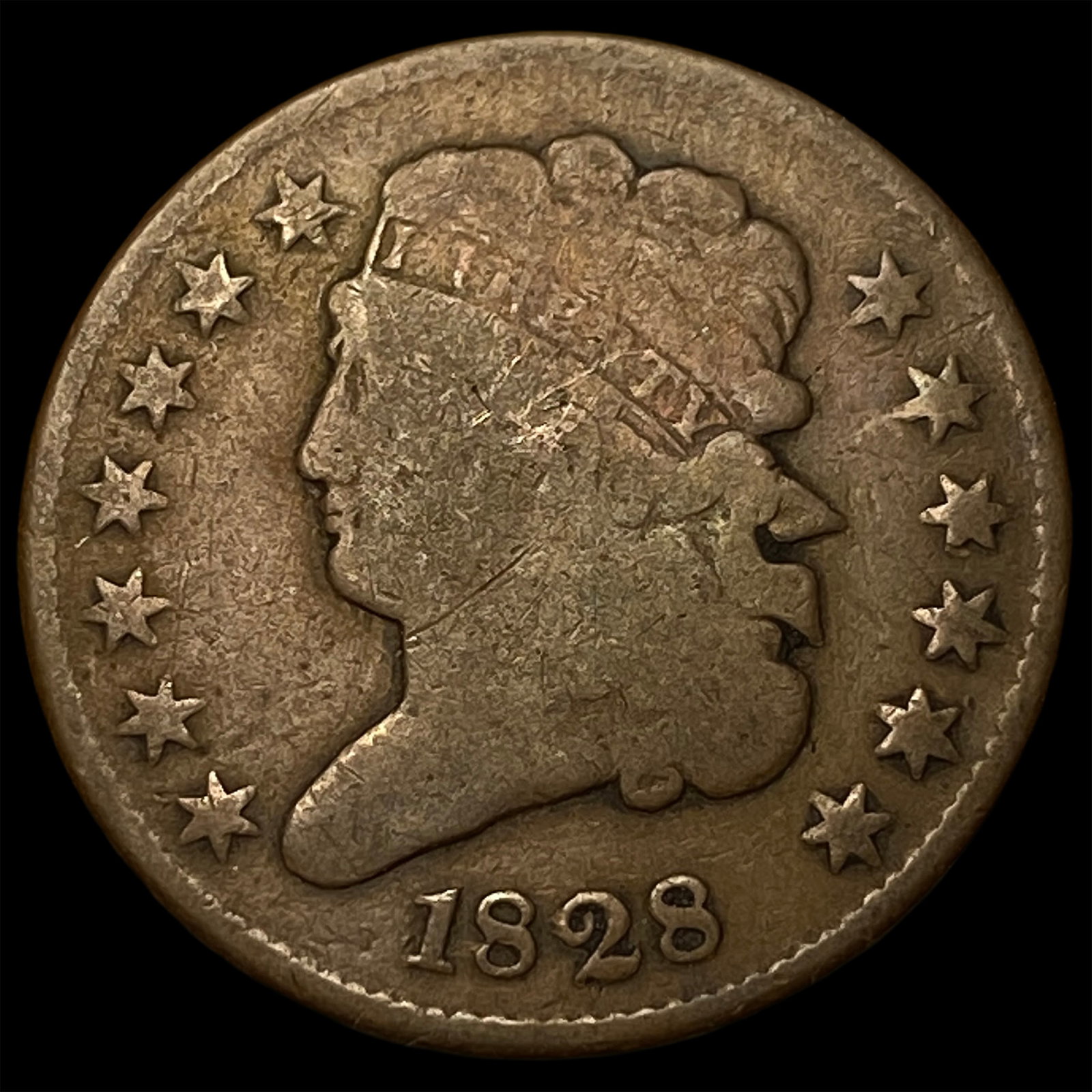 1828 Classic Head Half Cent LIGHTLY CIRCULATED: 1828 Classic Head Half Cent LIGHTLY CIRCULATED
