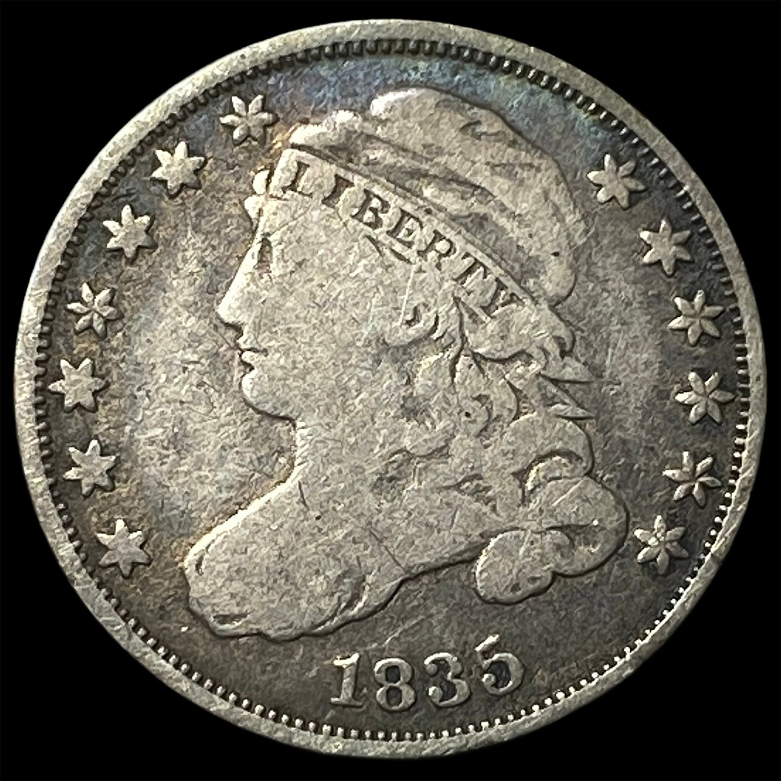1835 Silver Capped Bust Dime NICELY CIRCULATED: 1835 Silver Capped Bust Dime NICELY CIRCULATED