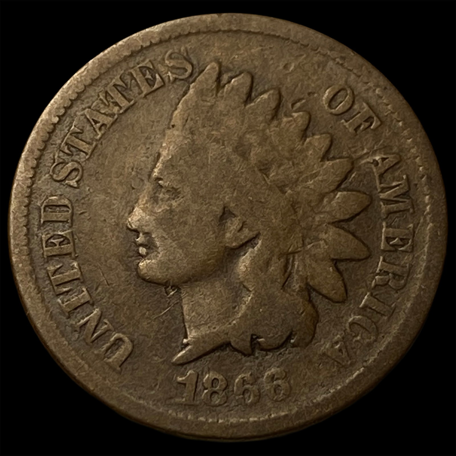 1866 Indian Head Cent LIGHTLY CIRCULATED: 1866 Indian Head Cent LIGHTLY CIRCULATED