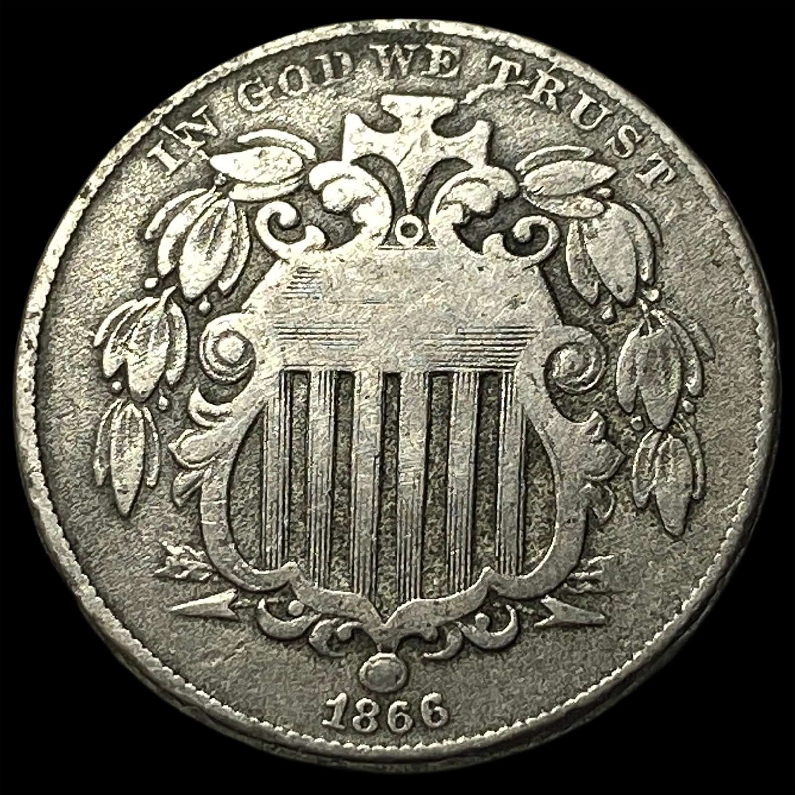 1866 Shield Nickel LIGHTLY CIRCULATED: 1866 Shield Nickel LIGHTLY CIRCULATED
