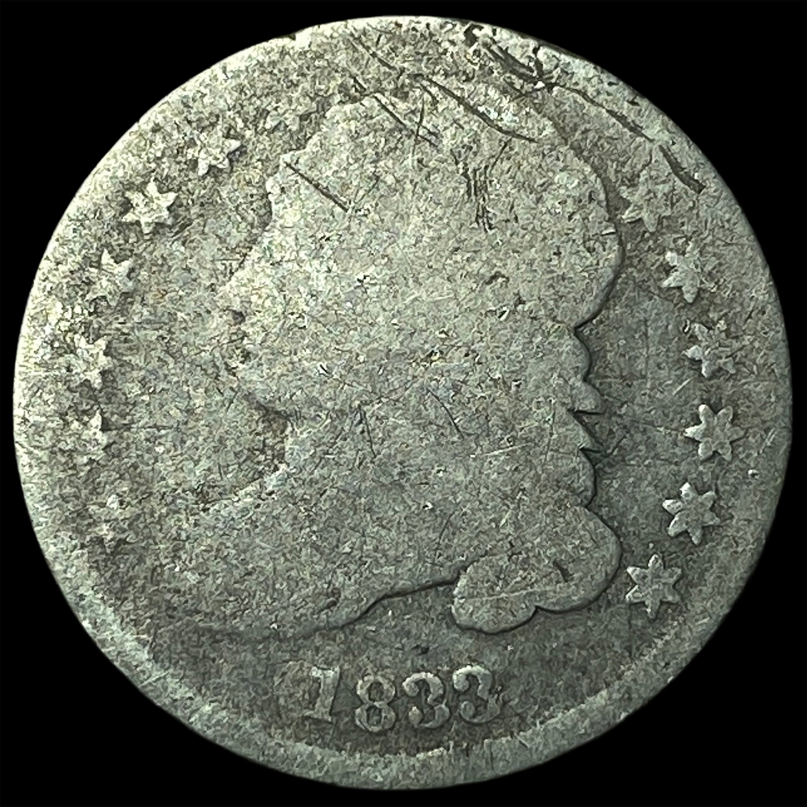 1833 Capped Bust Dime NICELY CIRCULATED