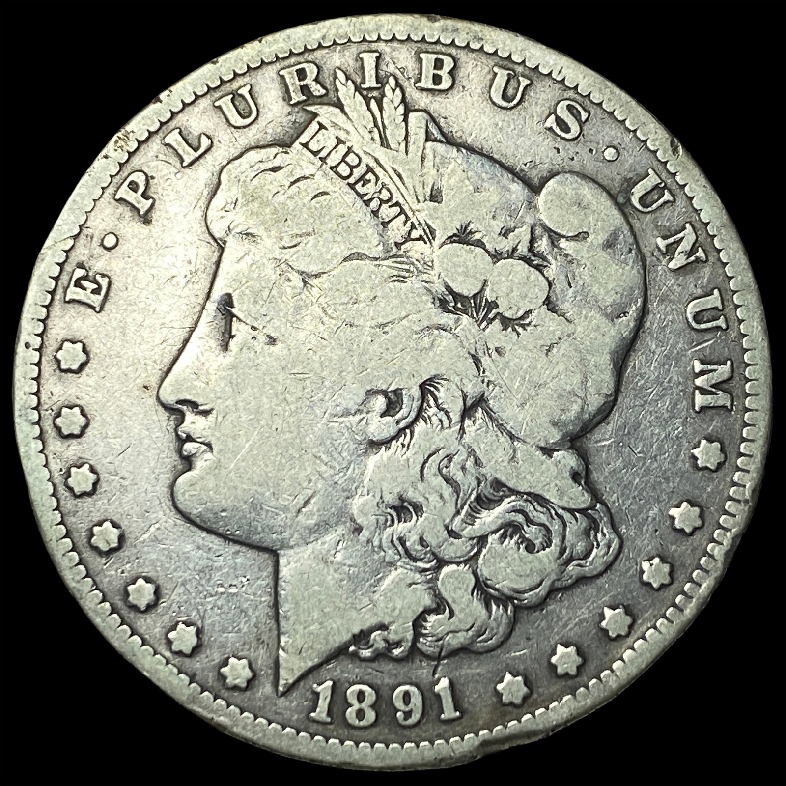1891-CC Silver Morgan Dollar LIGHTLY CIRCULATED