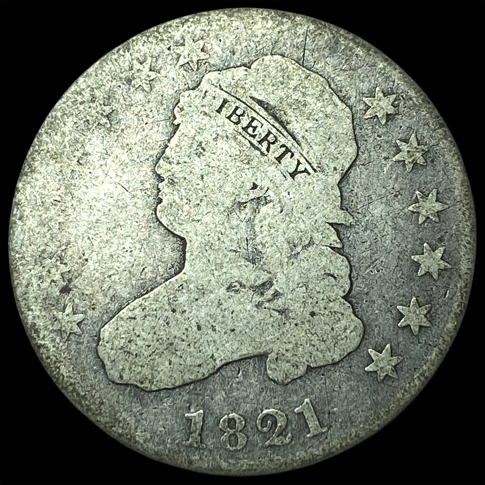 1821 Capped Bust Quarter NICELY CIRCULATED