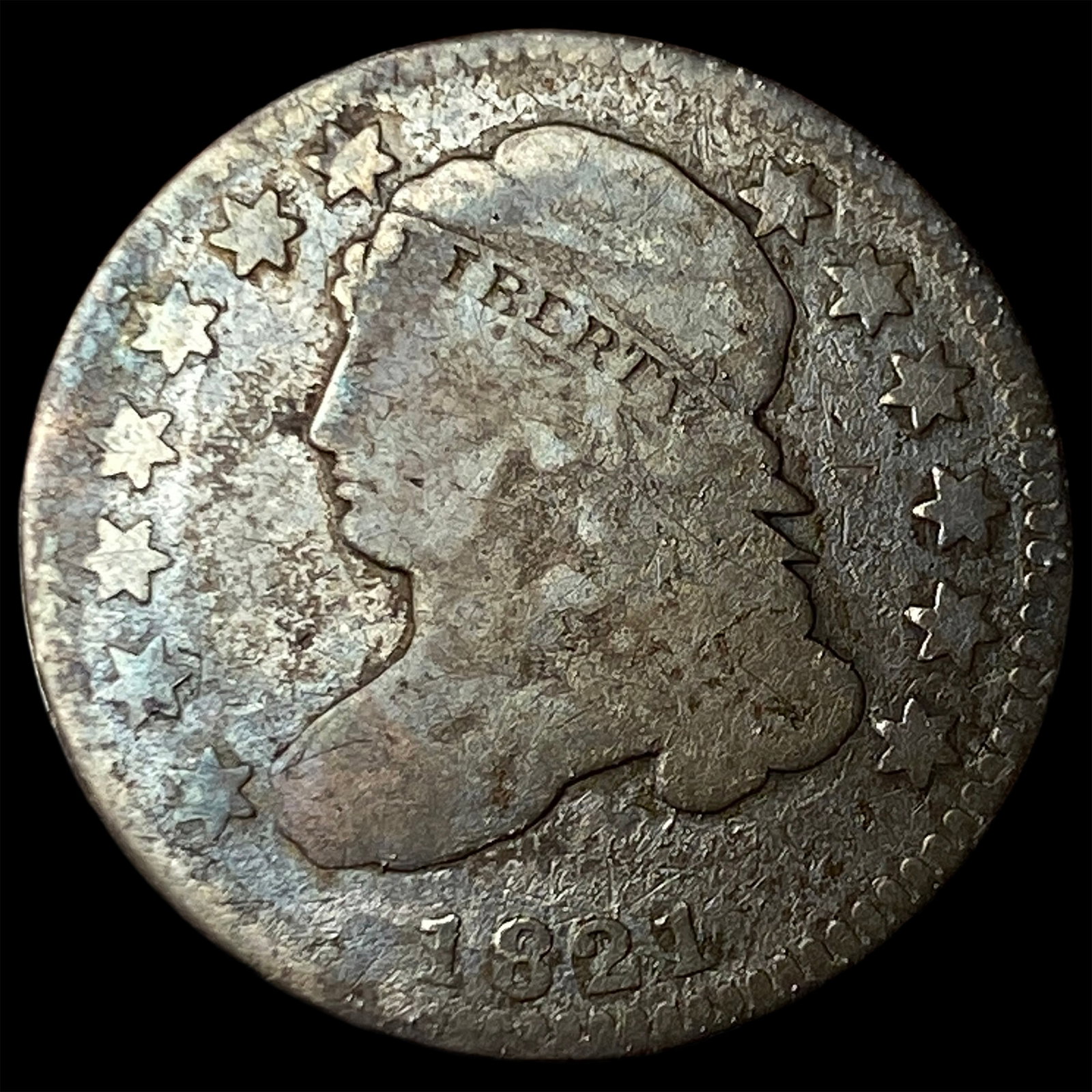 1821 Silver Capped Bust Dime LIGHTLY CIRCULATED: 1821 Silver Capped Bust Dime LIGHTLY CIRCULATED