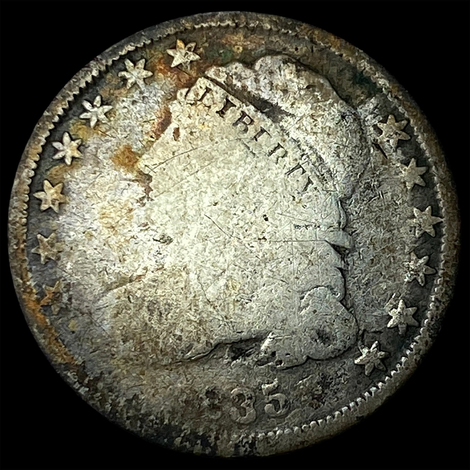 1835 Silver Capped Bust Dime NICELY CIRCULATED: 1835 Silver Capped Bust Dime NICELY CIRCULATED