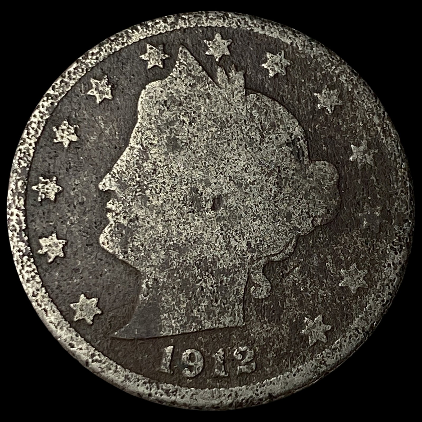 1912-S Liberty Head Nickel LIGHTLY CIRCULATED: 1912-S Liberty Head Nickel LIGHTLY CIRCULATED