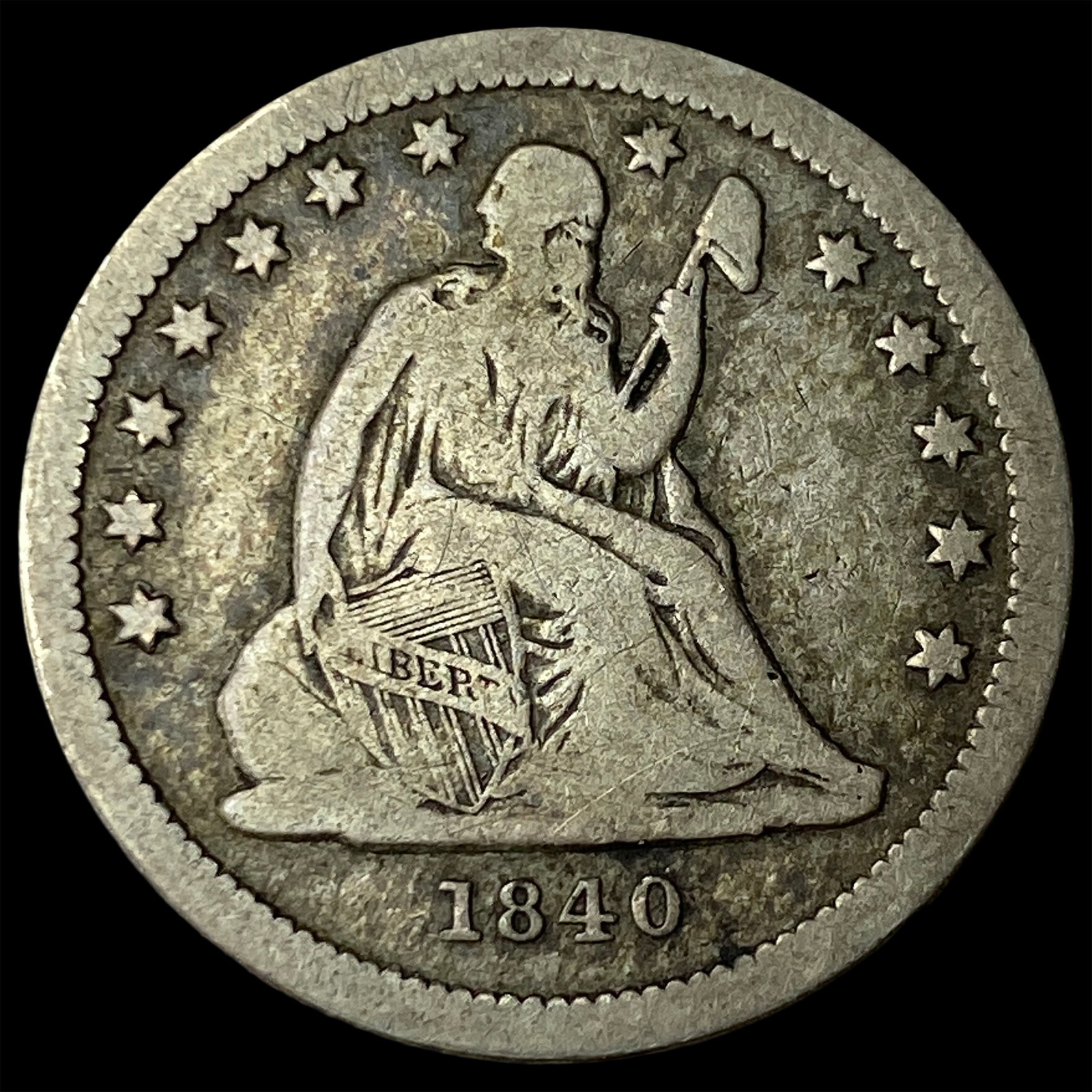 1840 Seated Liberty Quarter LIGHTLY CIRCULATED: 1840 Seated Liberty Quarter LIGHTLY CIRCULATED