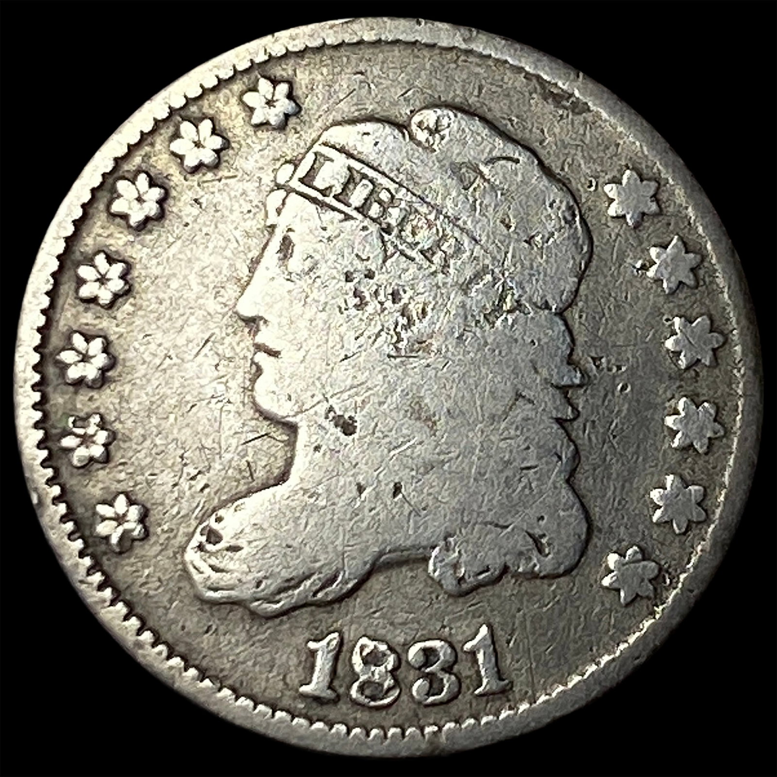 1831 Capped Bust Half Dime LIGHTLY CIRCULATED: 1831 Capped Bust Half Dime LIGHTLY CIRCULATED