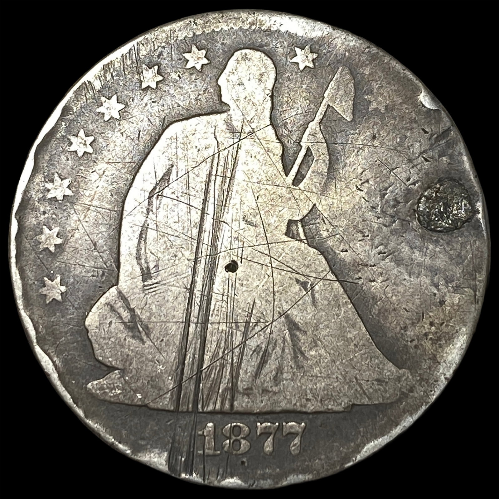 1877-CC Silver Half Dollar NICELY CIRCULATED: 1877-CC Silver Half Dollar NICELY CIRCULATED