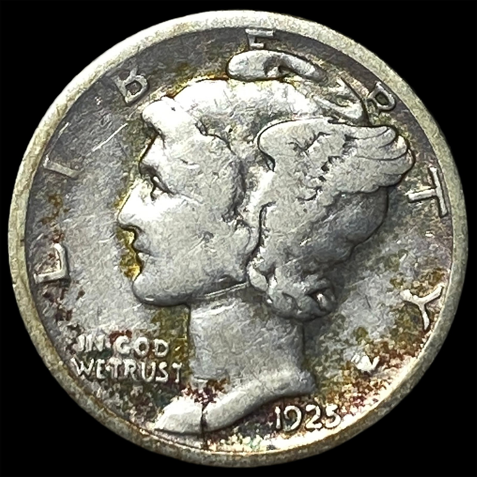 1925-S Silver Mercury Dime NICELY CIRCULATED: 1925-S Silver Mercury Dime NICELY CIRCULATED
