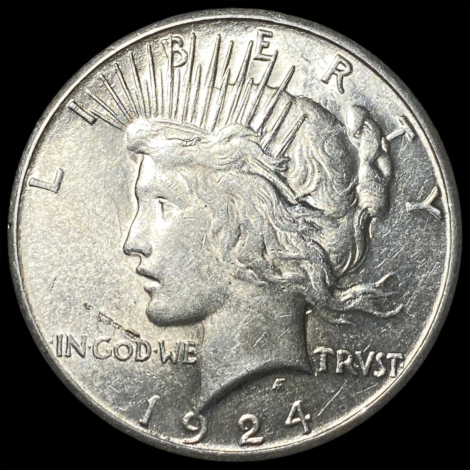 1924-S Silver Peace Dollar CHOICE AU: 1924-S Silver Peace Dollar CHOICE AU