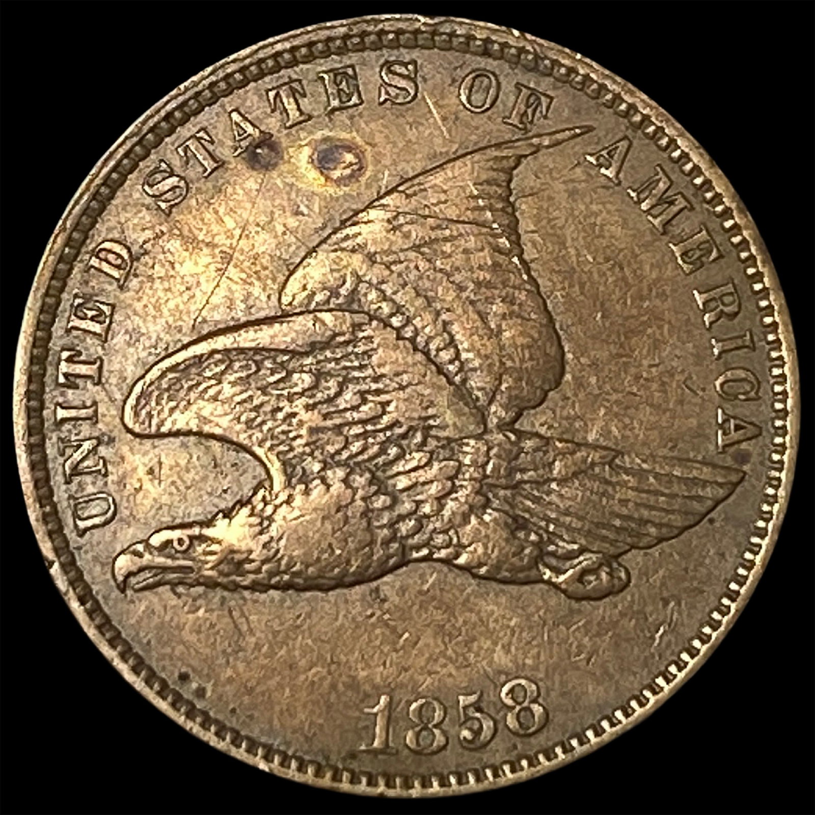 1858 Flying Eagle Cent NEARLY UNCIRCULATED (1 of 2)