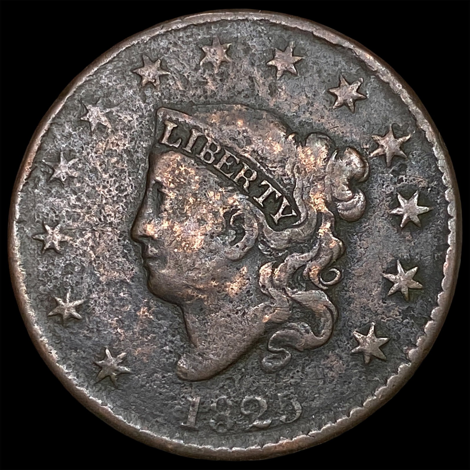 1825 Coronet Head Large Cent LIGHTLY CIRCULATED
