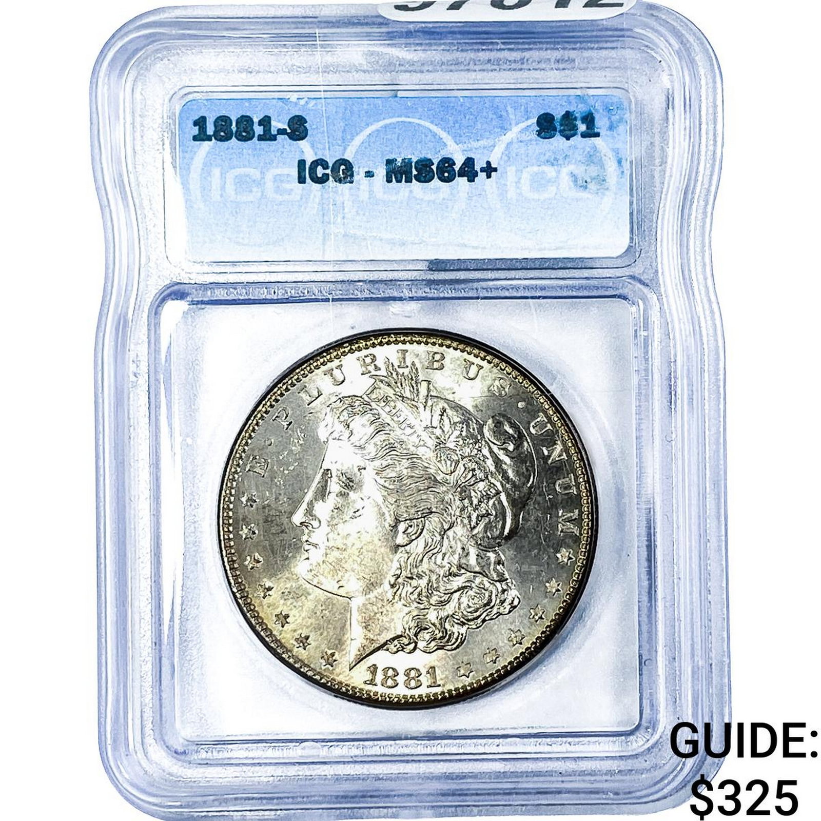 1881-S Morgan Silver Dollar ICG MS64+: 1881-S Morgan Silver Dollar ICG MS64+