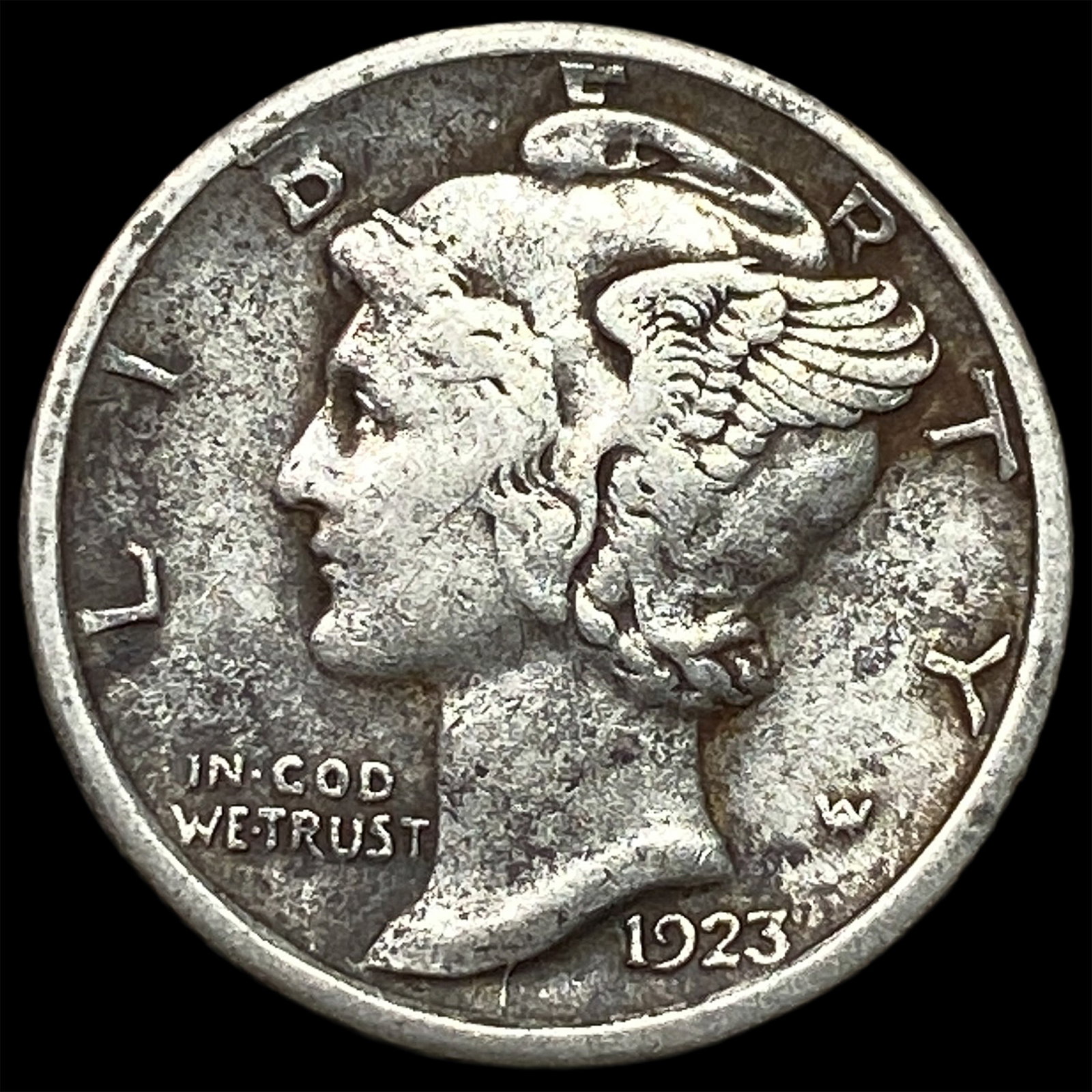 1923-S Silver Mercury Dime NEARLY UNCIRCULATED