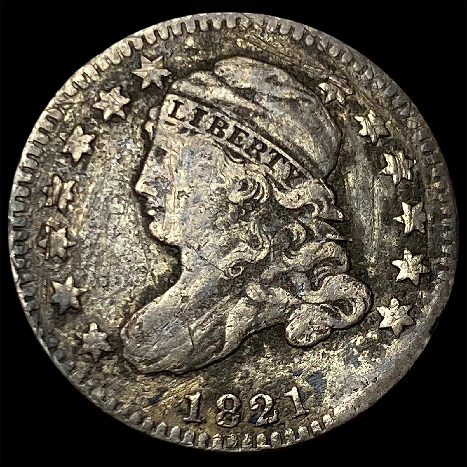 1821 Silver Capped Bust Dime NICELY CIRCULATED (1 of 2)