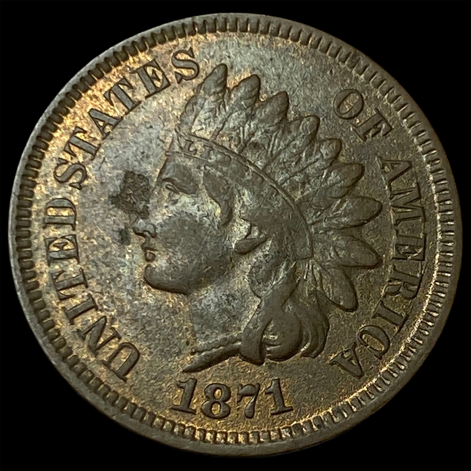 1871 Indian Head Cent CLOSELY UNCIRCULATED: 1871 Indian Head Cent CLOSELY UNCIRCULATED
