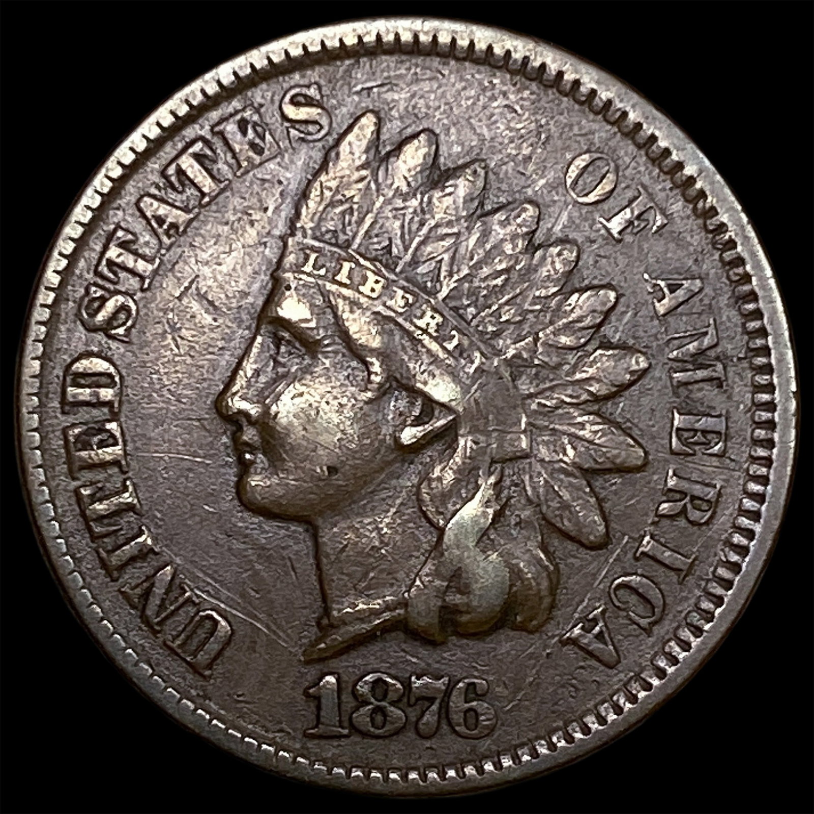 1876 Indian Head Cent NEARLY UNCIRCULATED: 1876 Indian Head Cent NEARLY UNCIRCULATED