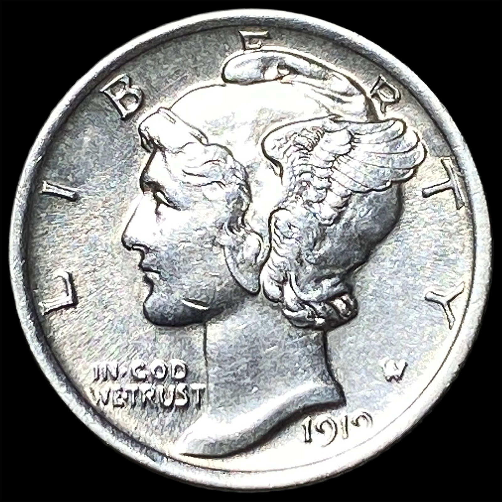 1919 Silver Mercury Dime CHOICE BU: 1919 Silver Mercury Dime CHOICE BU