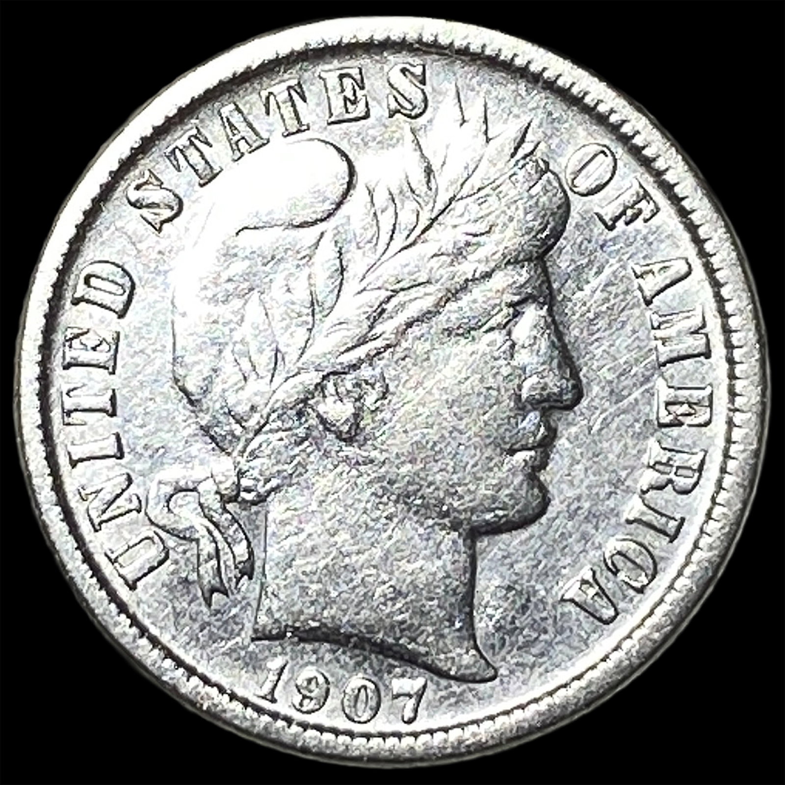 1907-O Silver Barber Dime NEARLY UNCIRCULATED: 1907-O Silver Barber Dime NEARLY UNCIRCULATED