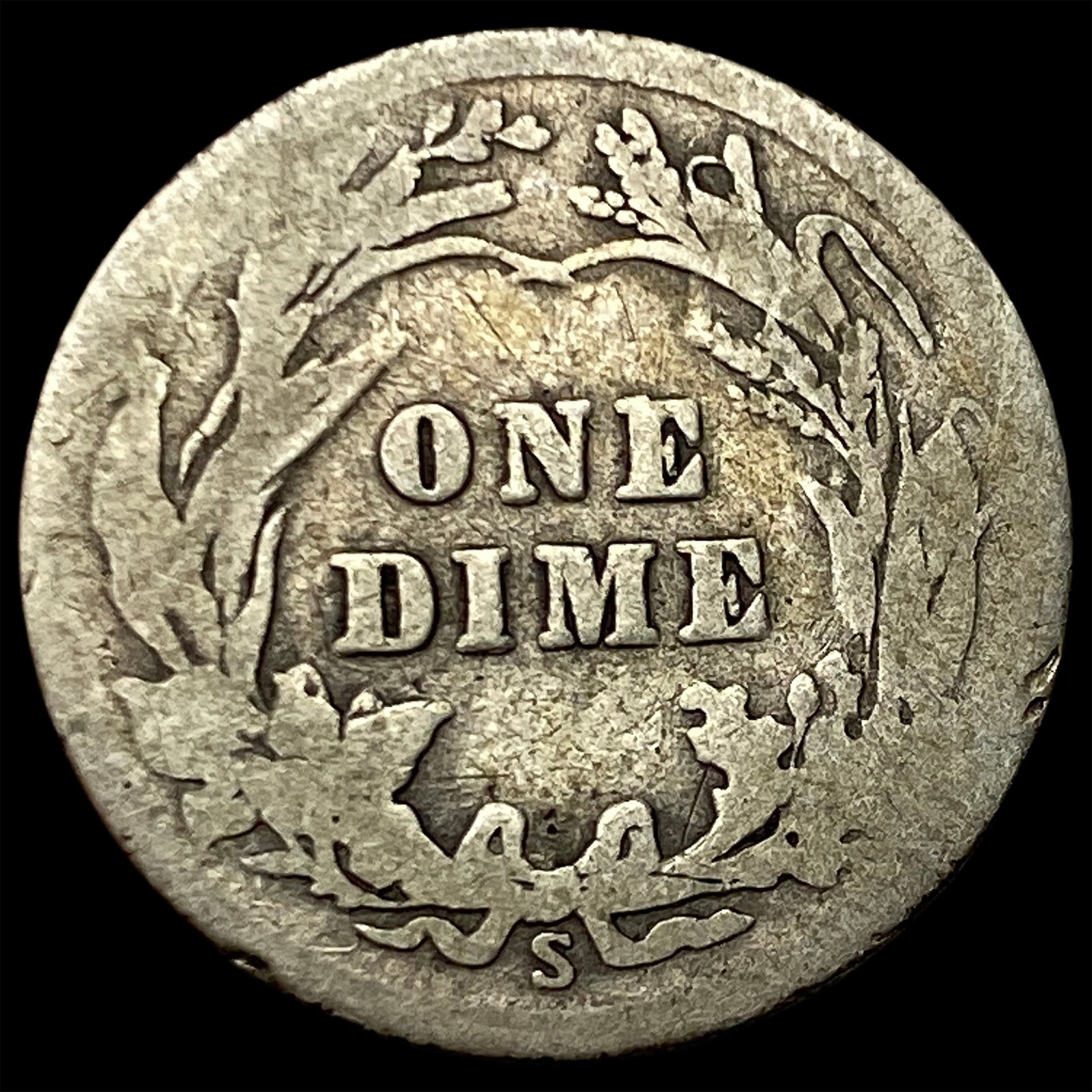 1913-S Silver Barber Dime NICELY CIRCULATED - 2