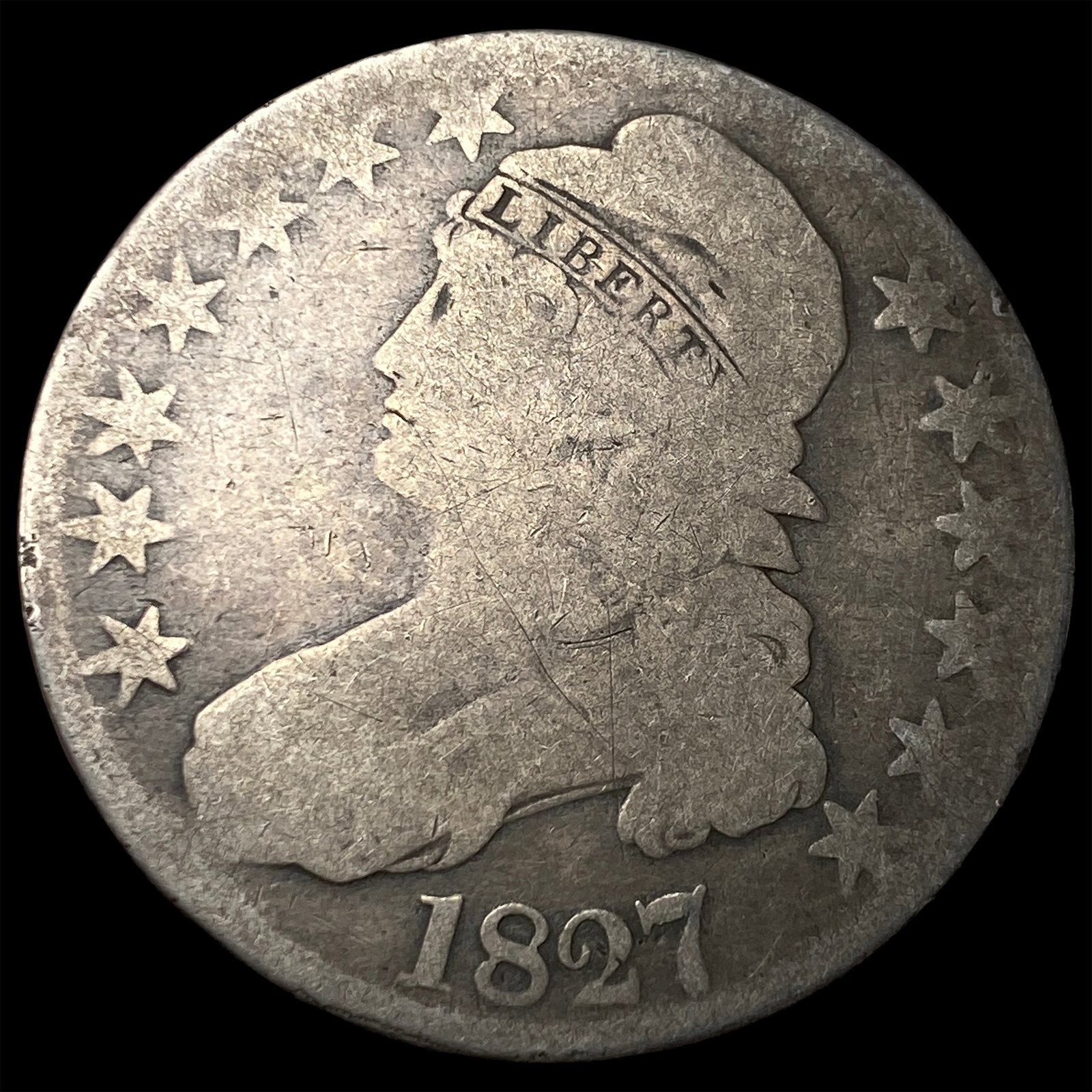 1827 Capped Bust Half Dollar NICELY CIRCULATED (1 of 2)